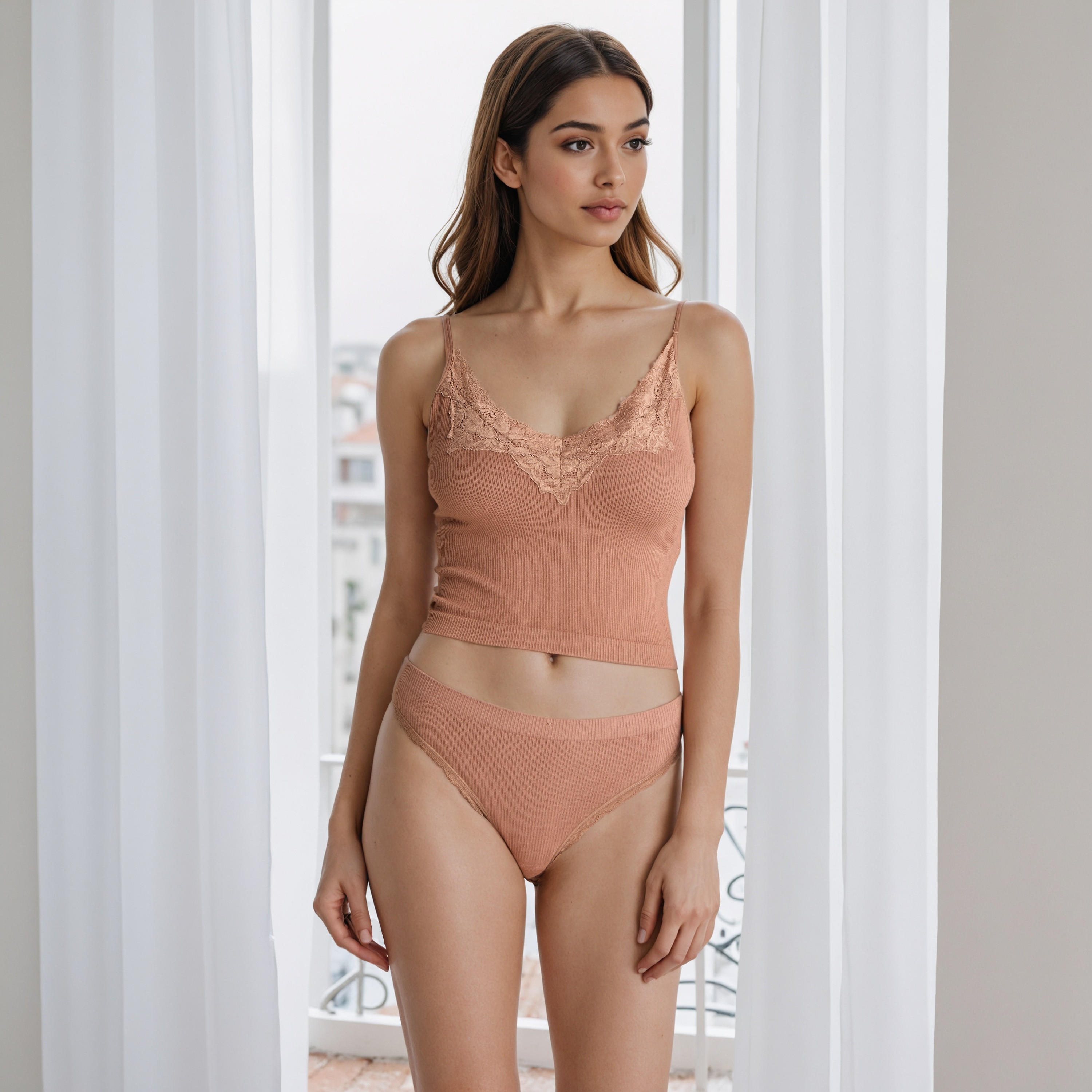Ribbed Shaping Camisole with Lace Inserts and Adjustable Straps-women-clothing-lingerie-camisoles-image-5