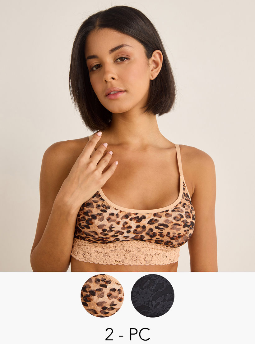 Set of 2 - Lace Detail Bralette-women-clothing-lingerie-bras-image-1