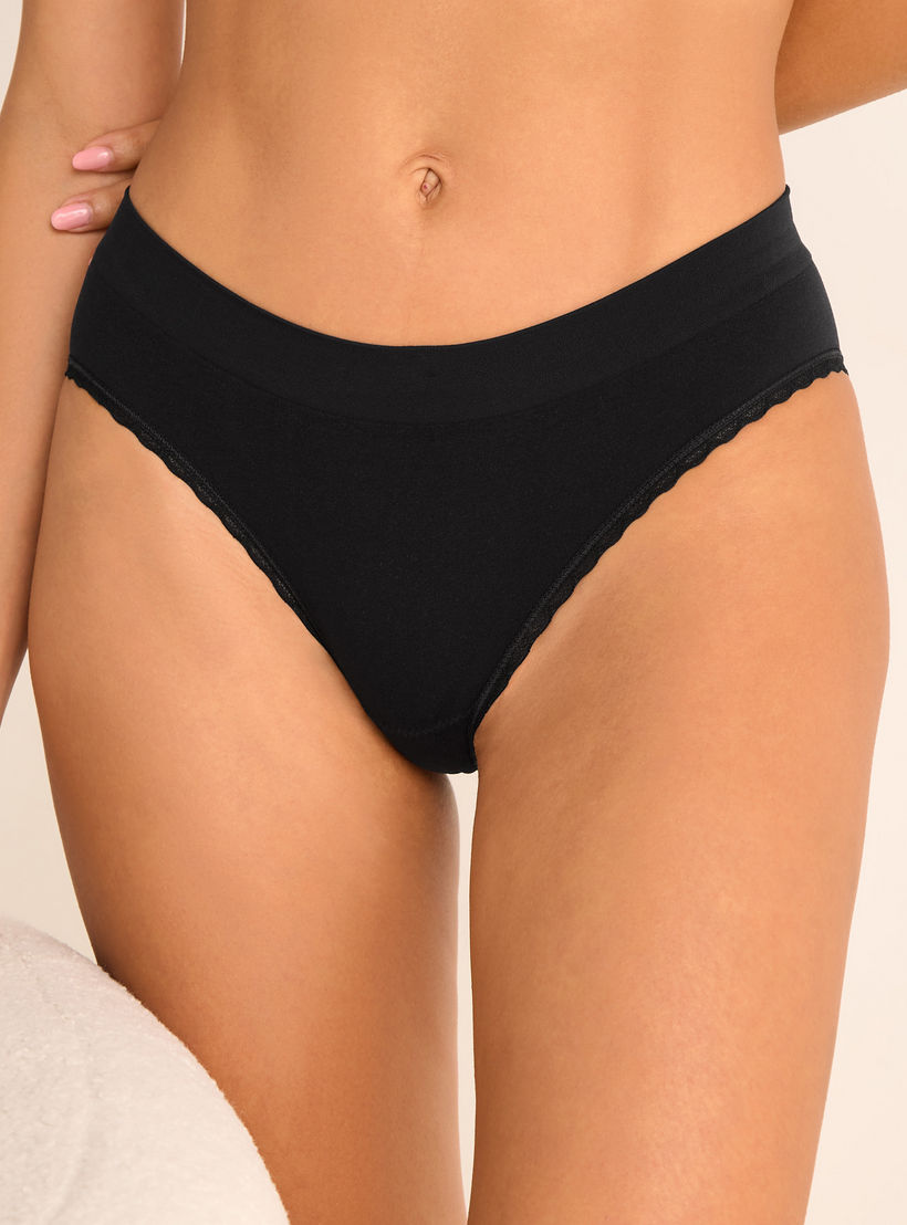 سروال داخلي بدون خياطة وبحافة دانتيل-women-clothing-lingerie-panties-image-1