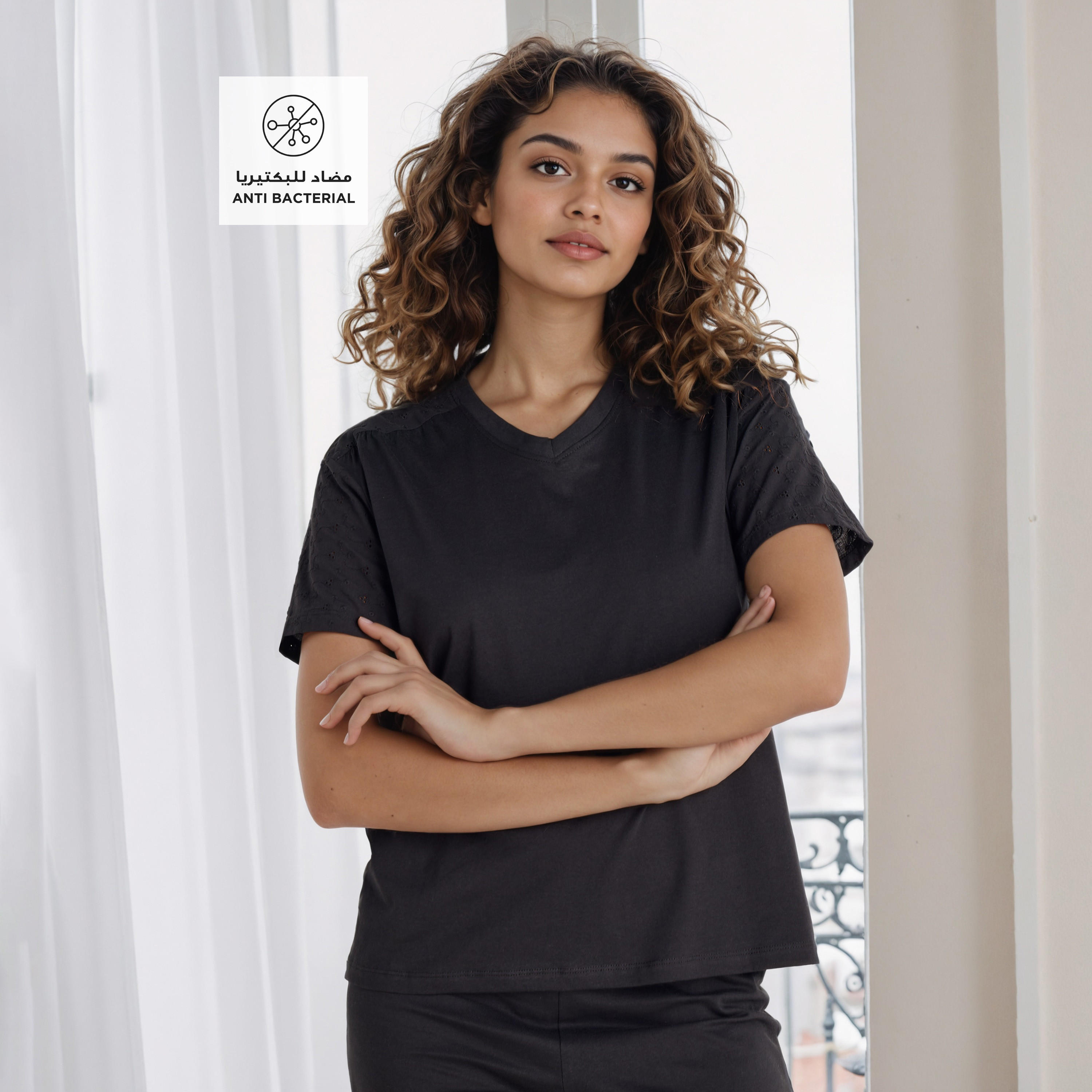 طقم بيجاما بتطريز شيفلي-women-clothing-nightwear-pyjamas-longsets-image-5