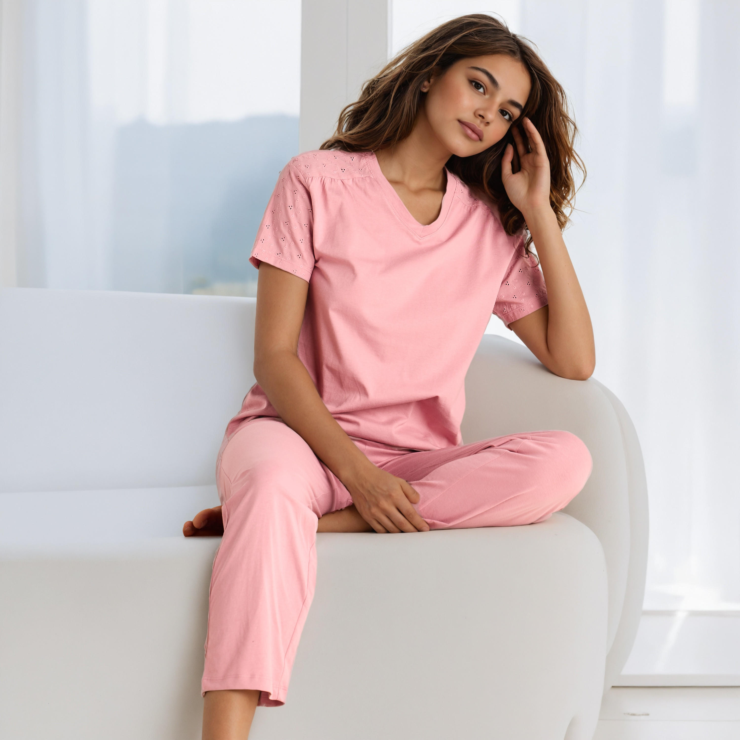 Schiffli Embroidered Pyjama Set-women-clothing-nightwear-pyjamas-longsets-image-1
