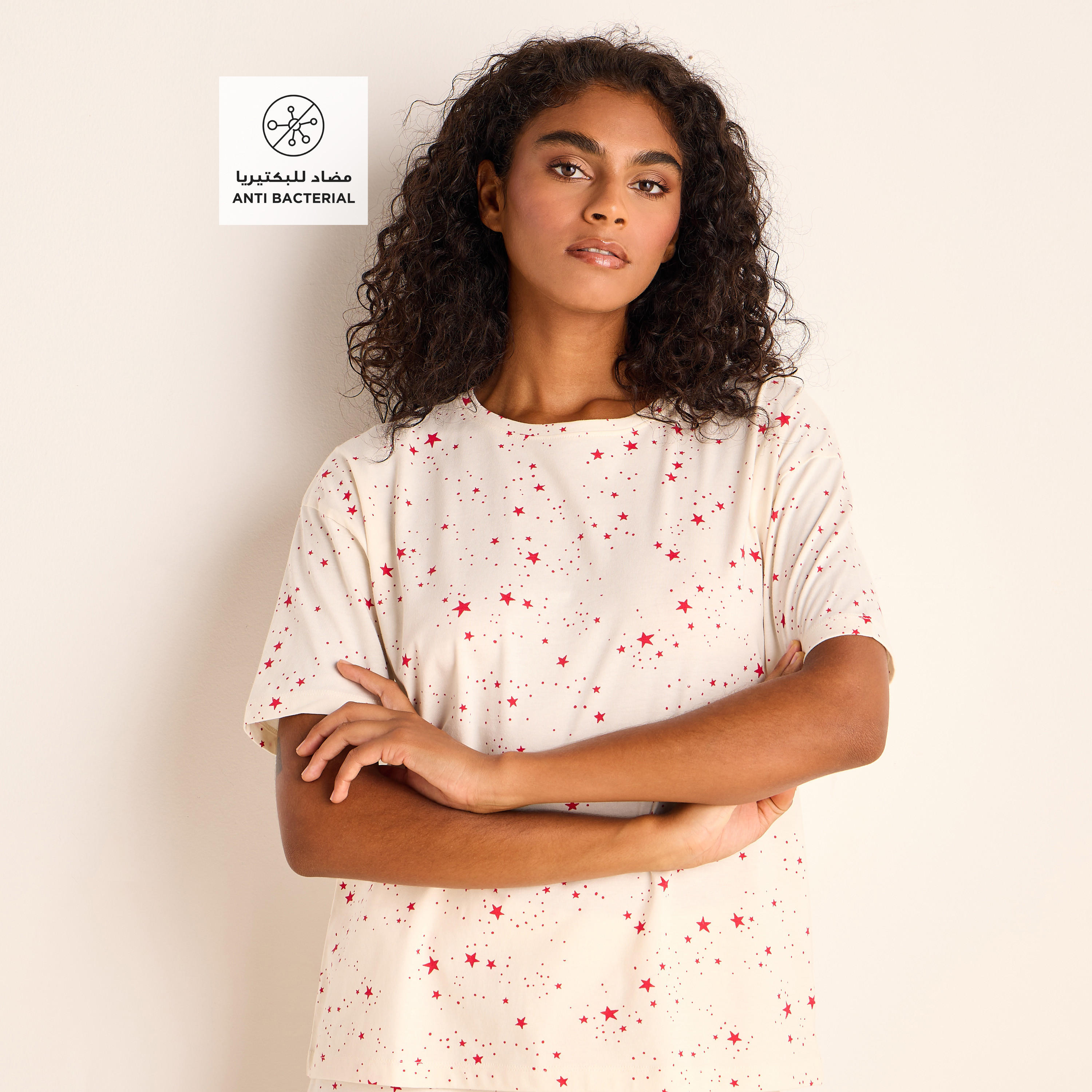 All-Over Print T-shirt and Shorts Set-women-clothing-nightwear-pyjamas-shortsets-image-2