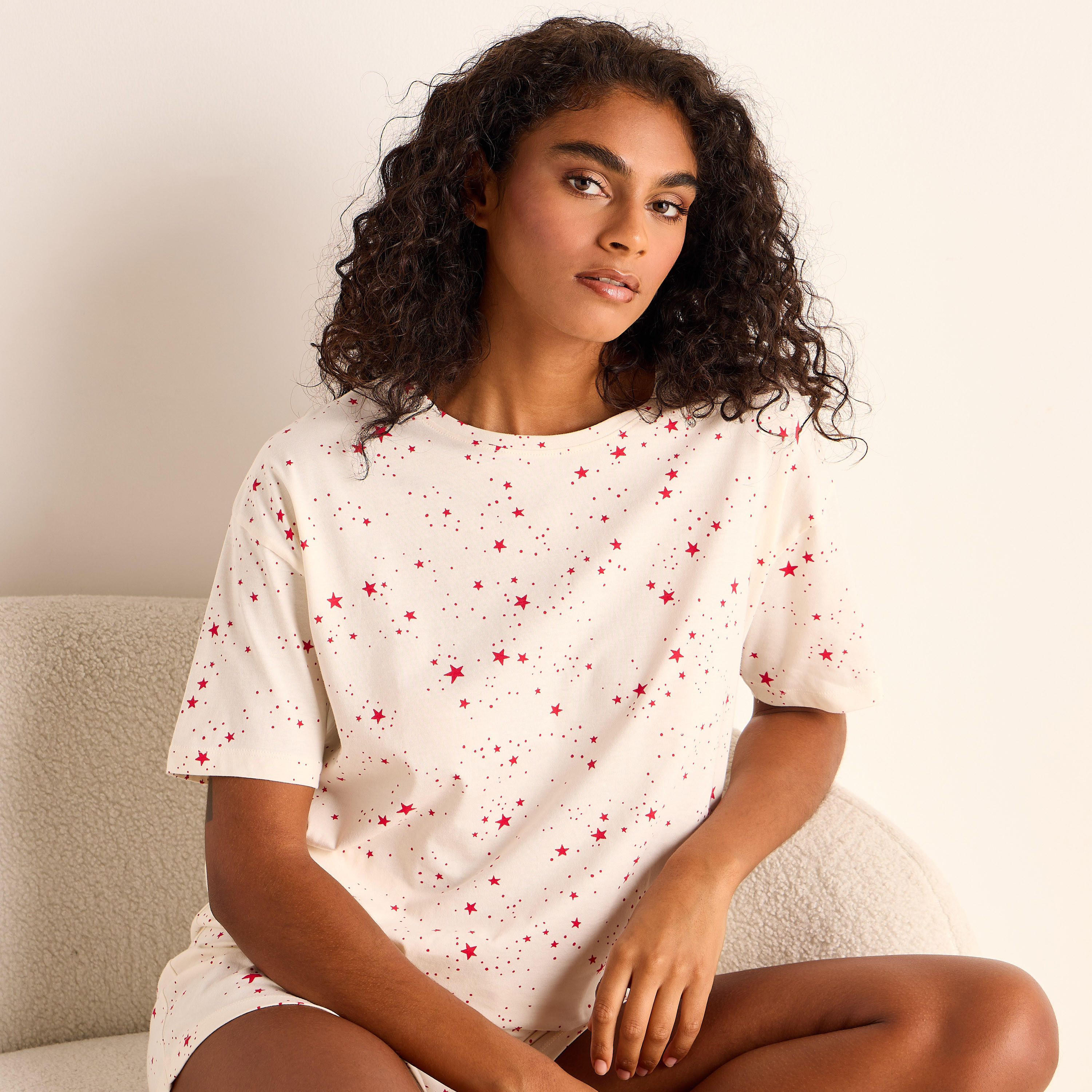All-Over Print T-shirt and Shorts Set-women-clothing-nightwear-pyjamas-shortsets-image-6