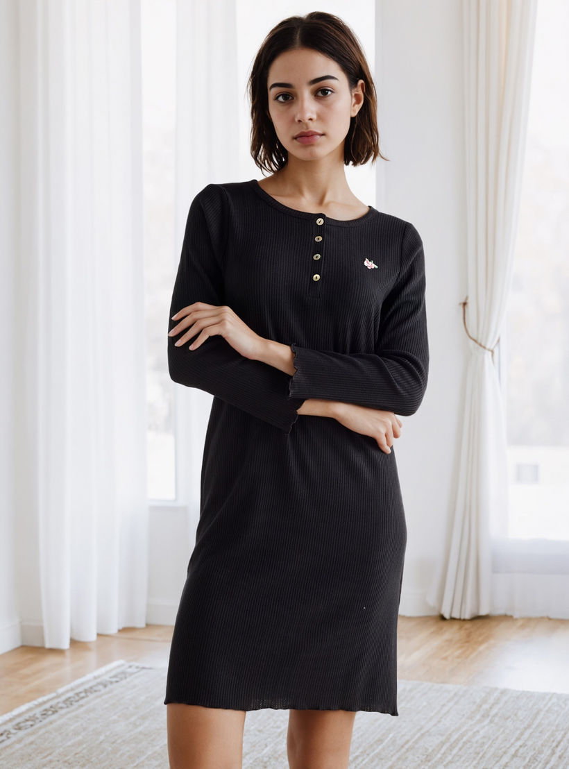 فستان نوم بارز الملمس-women-clothing-nightwear-nighties-image-2