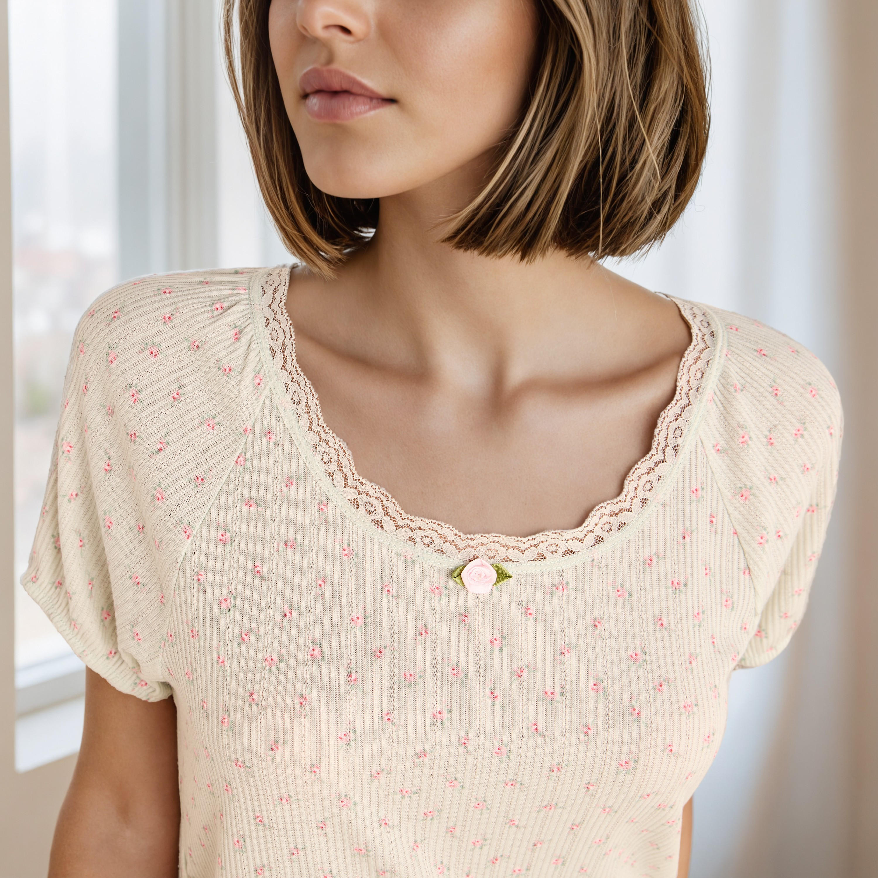 Textured Pointelle Night Dress-women-clothing-nightwear-nighties-image-4