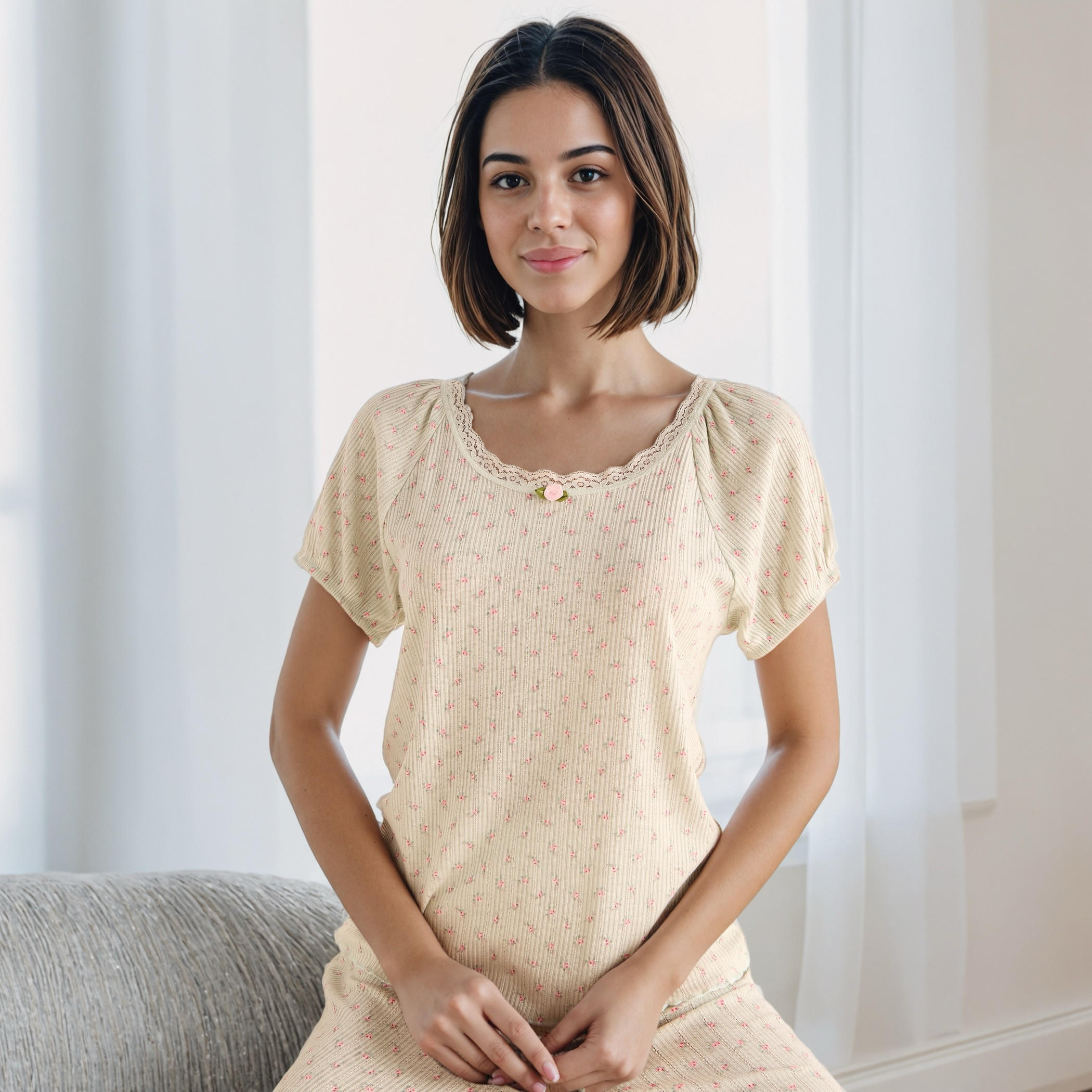 طقم بيجاما بطبعات زهرية-women-clothing-nightwear-pyjamas-longsets-image-2