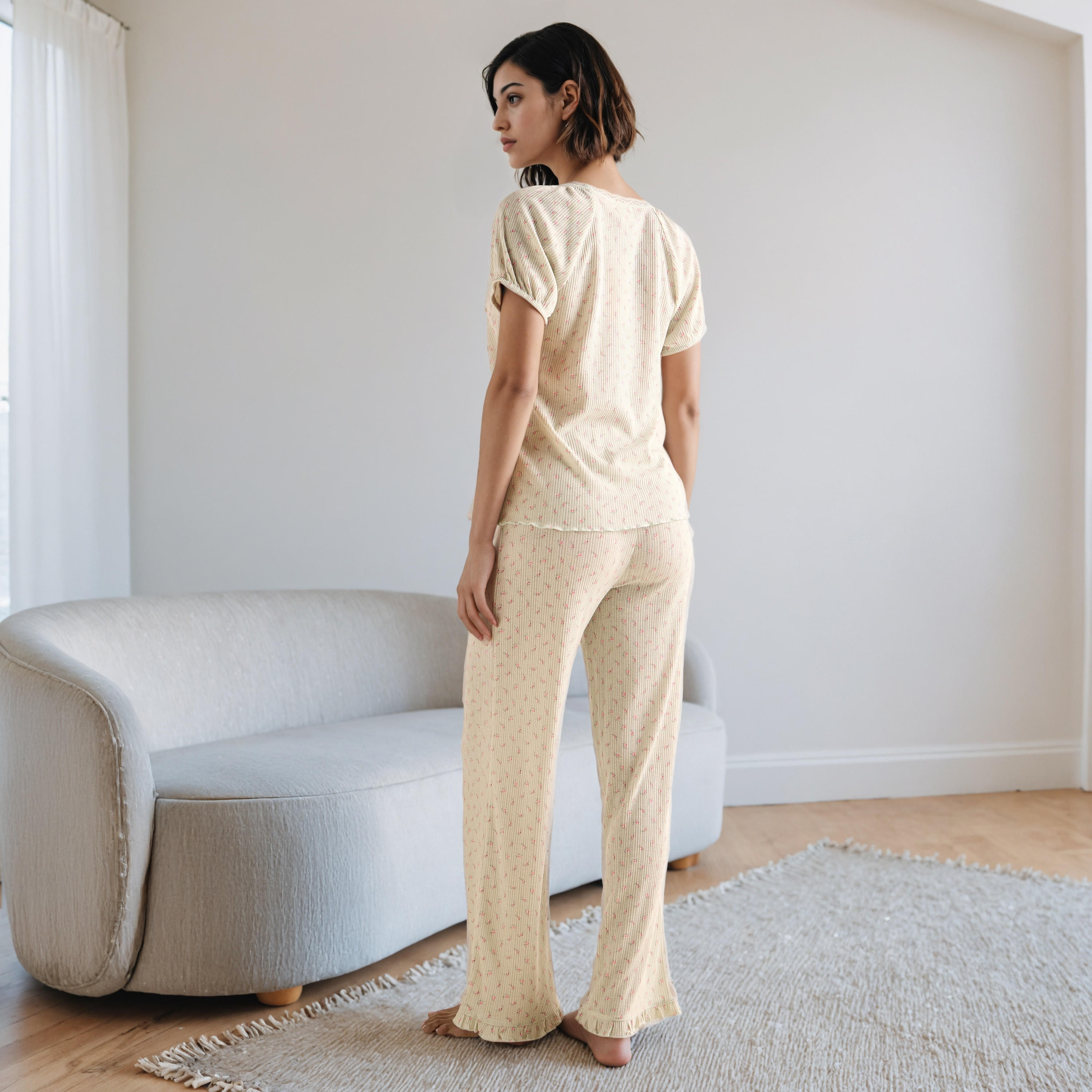 طقم بيجاما بطبعات زهرية-women-clothing-nightwear-pyjamas-longsets-image-3