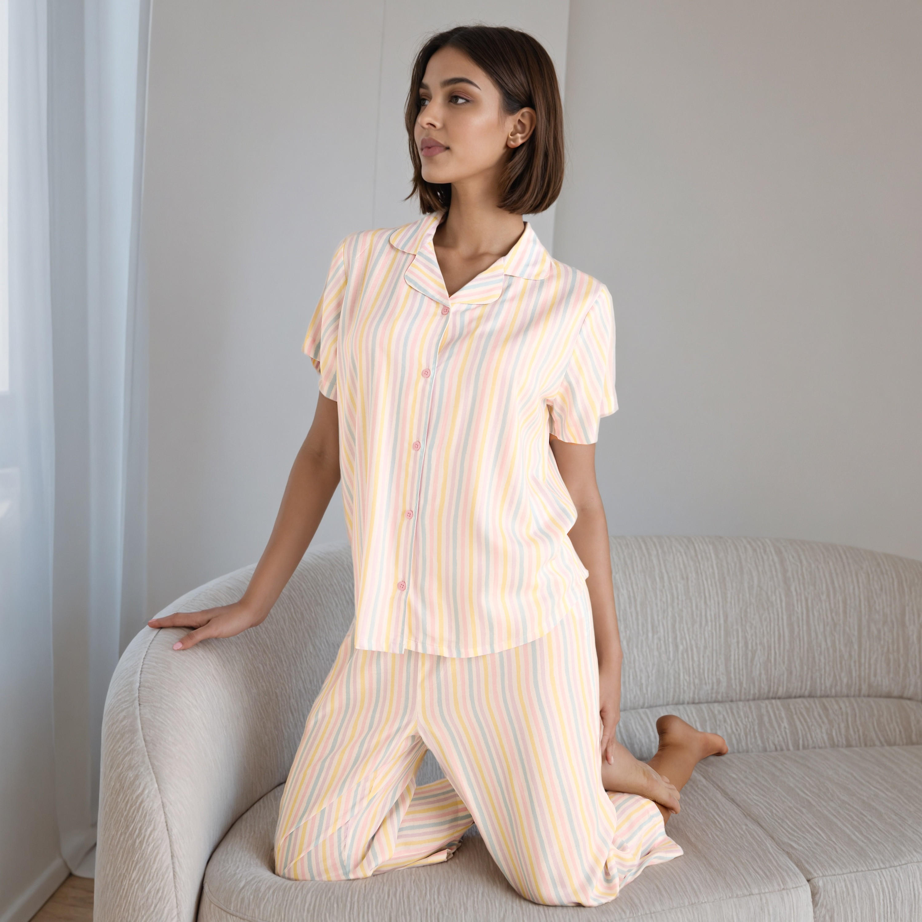 طقم بيجاما مقلم-women-clothing-nightwear-pyjamas-longsets-image-6