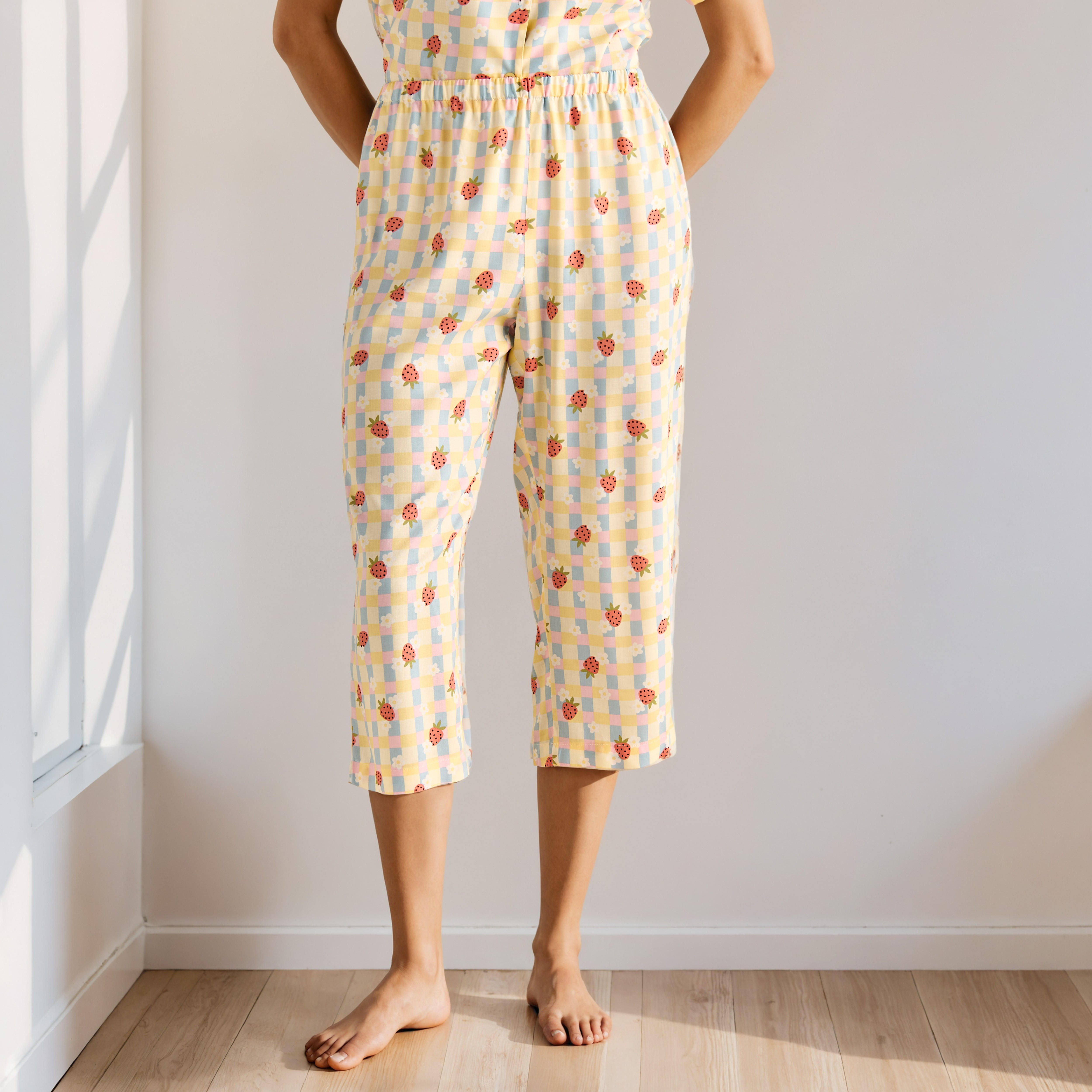 Strawberry Print Pyjama Set-women-clothing-nightwear-pyjamas-longsets-image-3