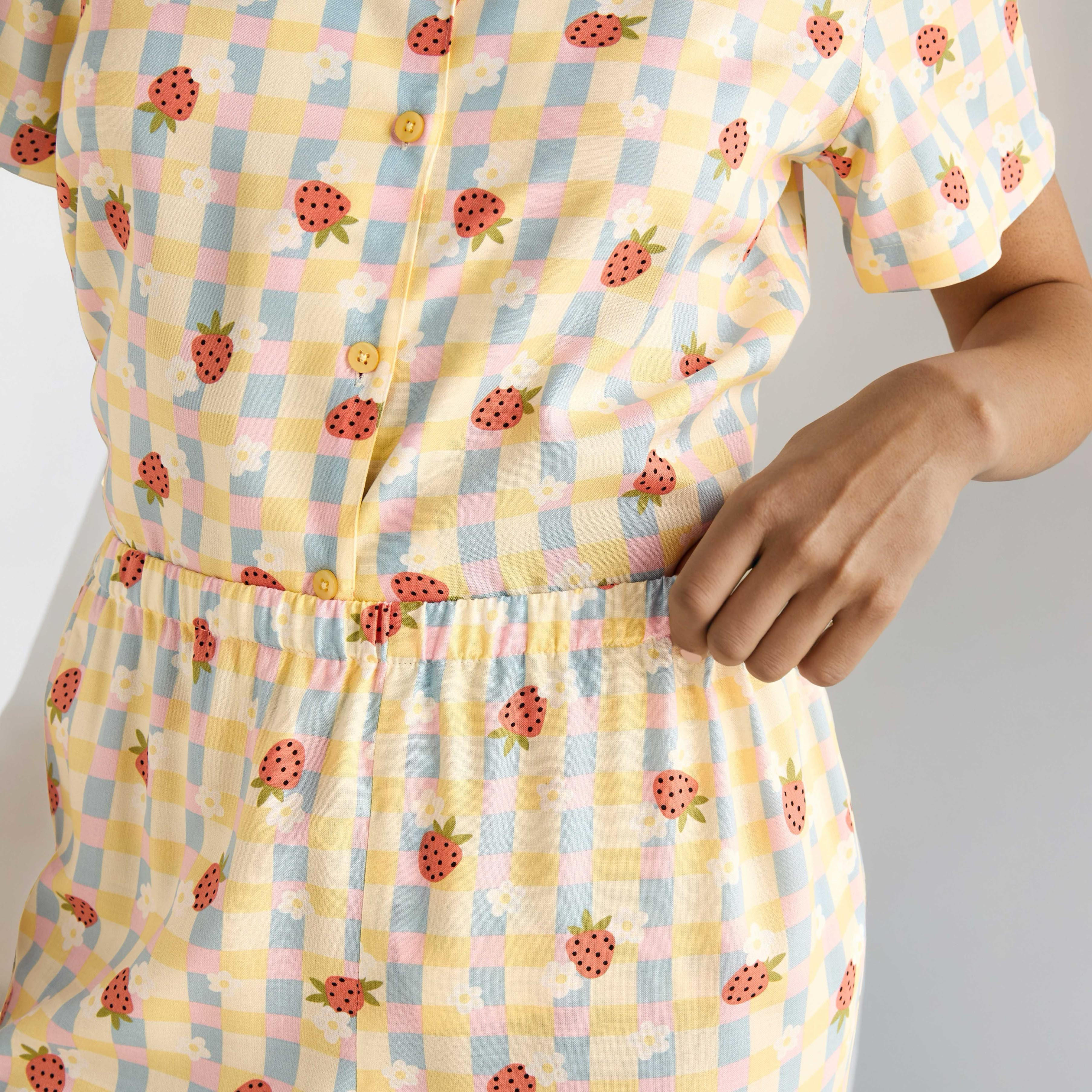 Strawberry Print Pyjama Set-women-clothing-nightwear-pyjamas-longsets-image-5