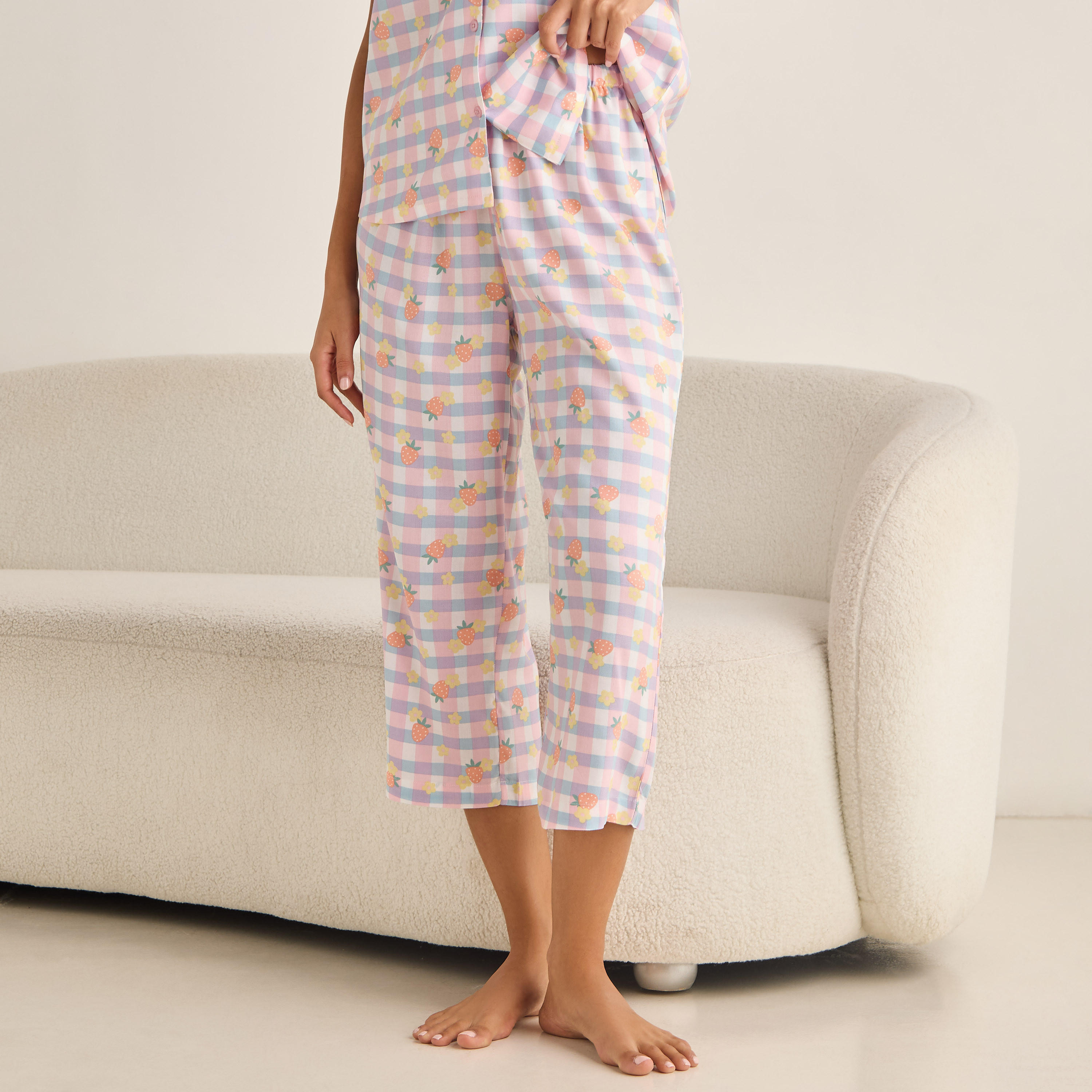 Strawberry Print Pyjama Set-women-clothing-nightwear-pyjamas-longsets-image-4