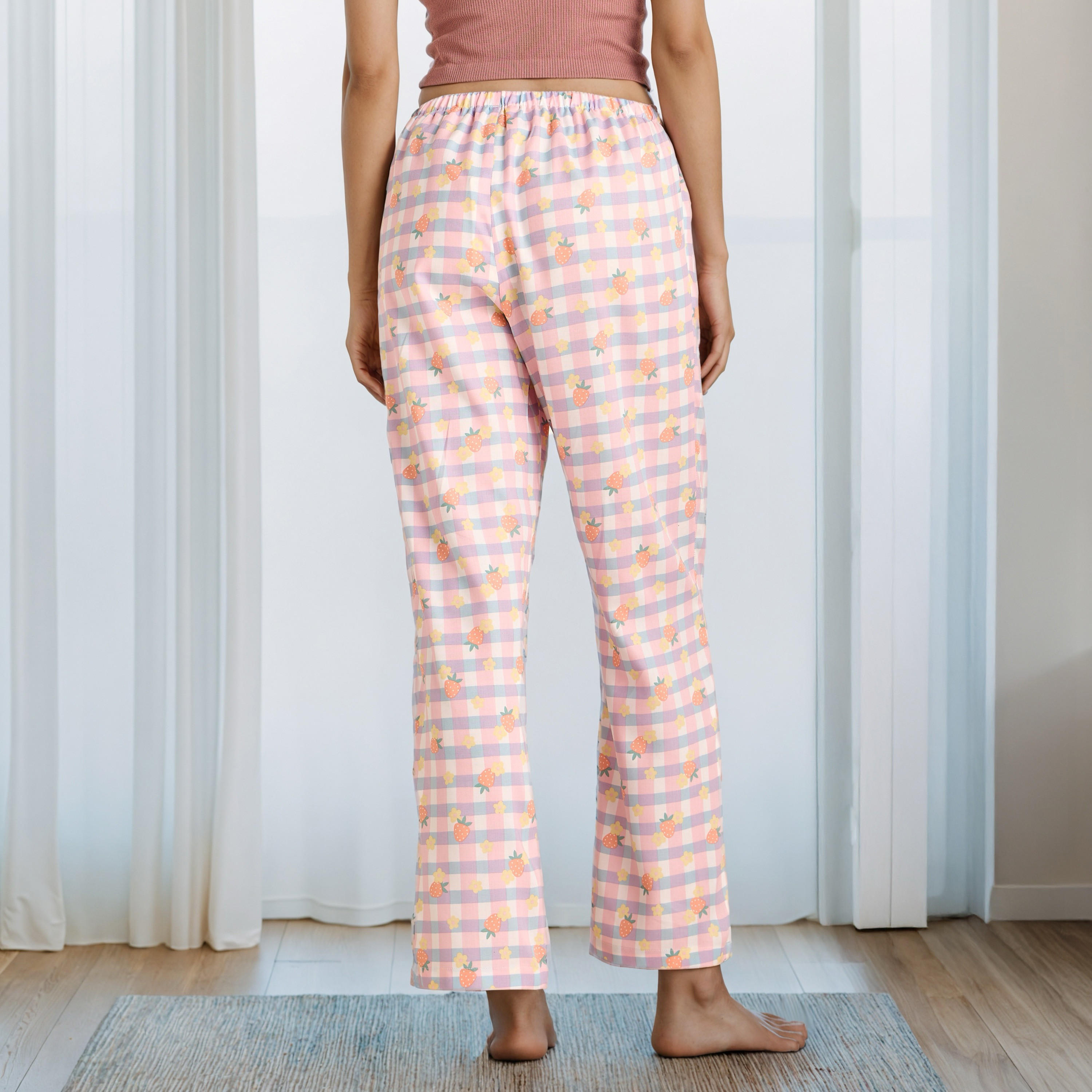 Checked Pyjamas with Elasticated Waistband-women-clothing-nightwear-pyjamas-bottoms-image-3