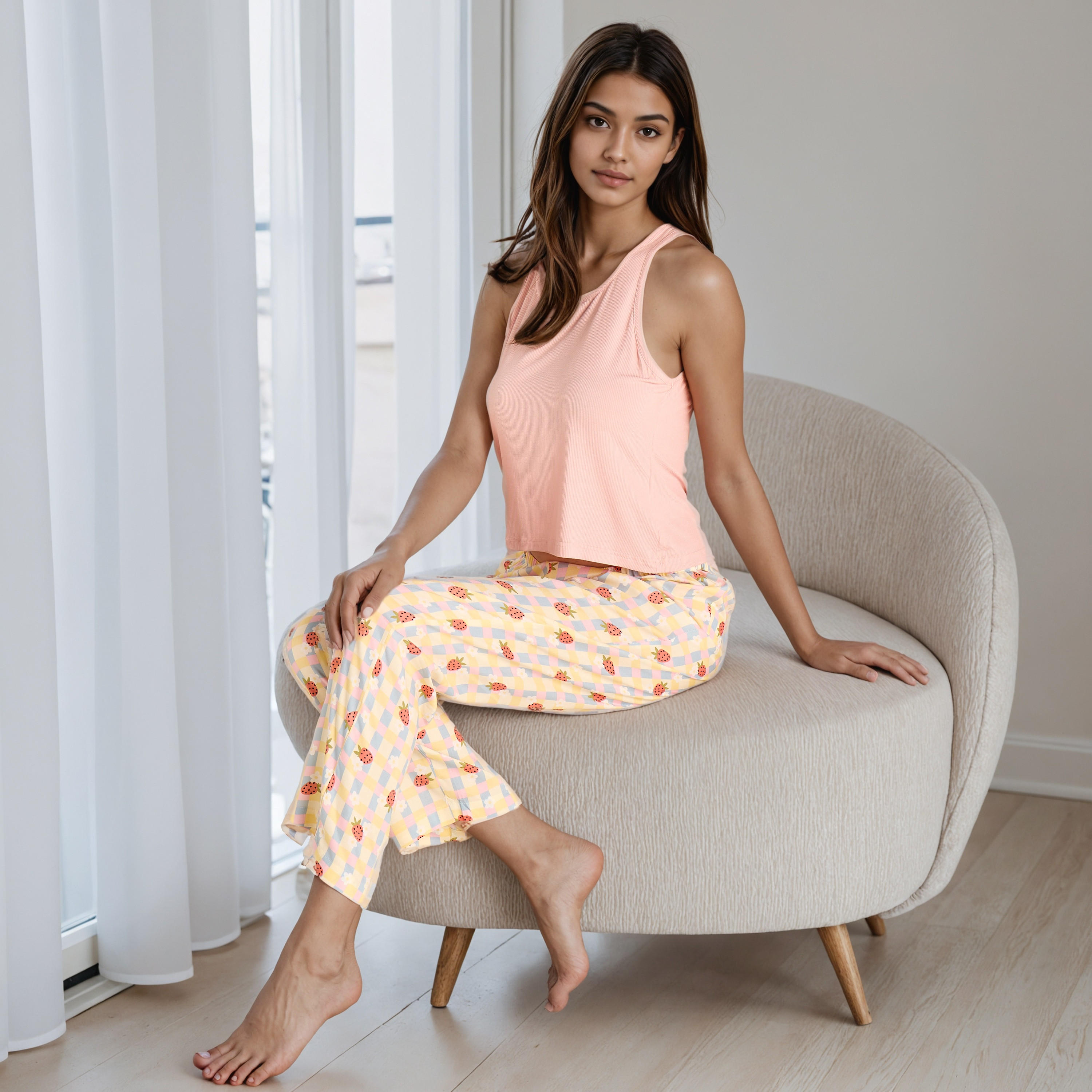 Checked Pyjamas with Elasticated Waistband-women-clothing-nightwear-pyjamas-bottoms-image-7