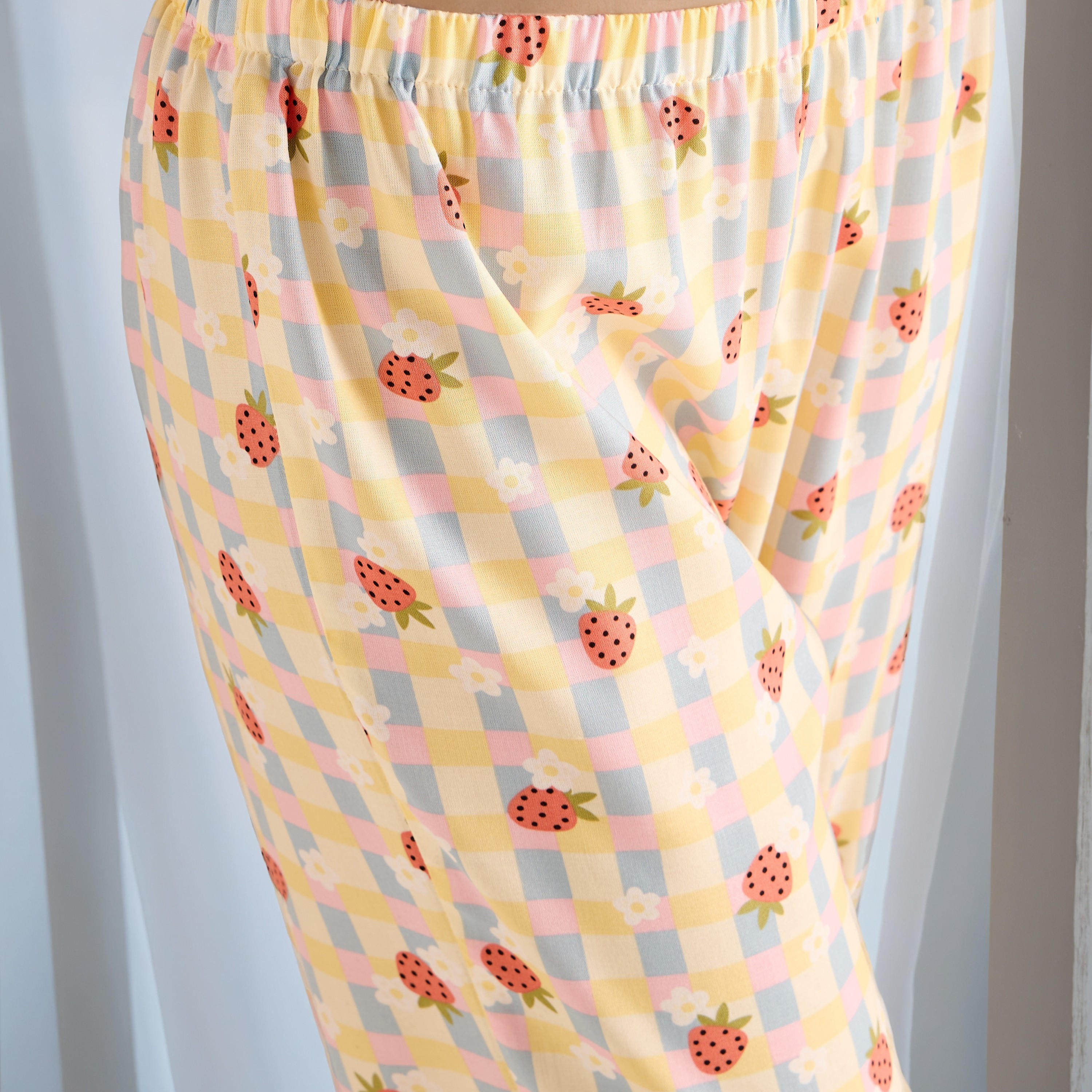 Checked Pyjamas with Elasticated Waistband-women-clothing-nightwear-pyjamas-bottoms-image-9