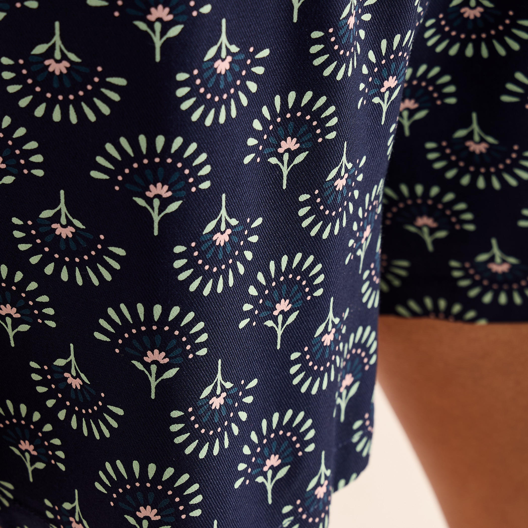 Floral Print Twill Viscose Shorts-women-clothing-nightwear-pyjamas-bottoms-image-5