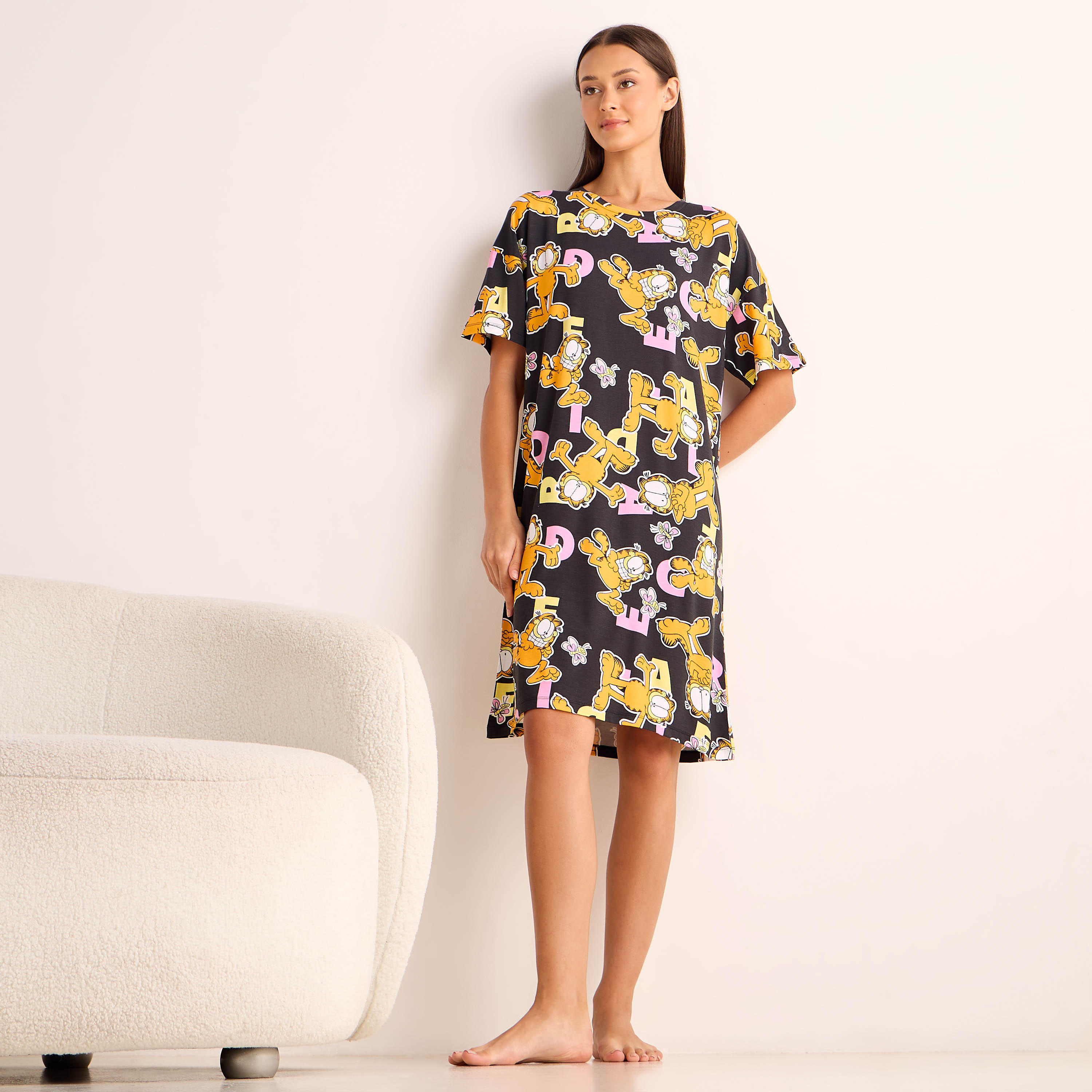 قميص نوم بطبعات غارفيلد-women-clothing-nightwear-nighties-image-2