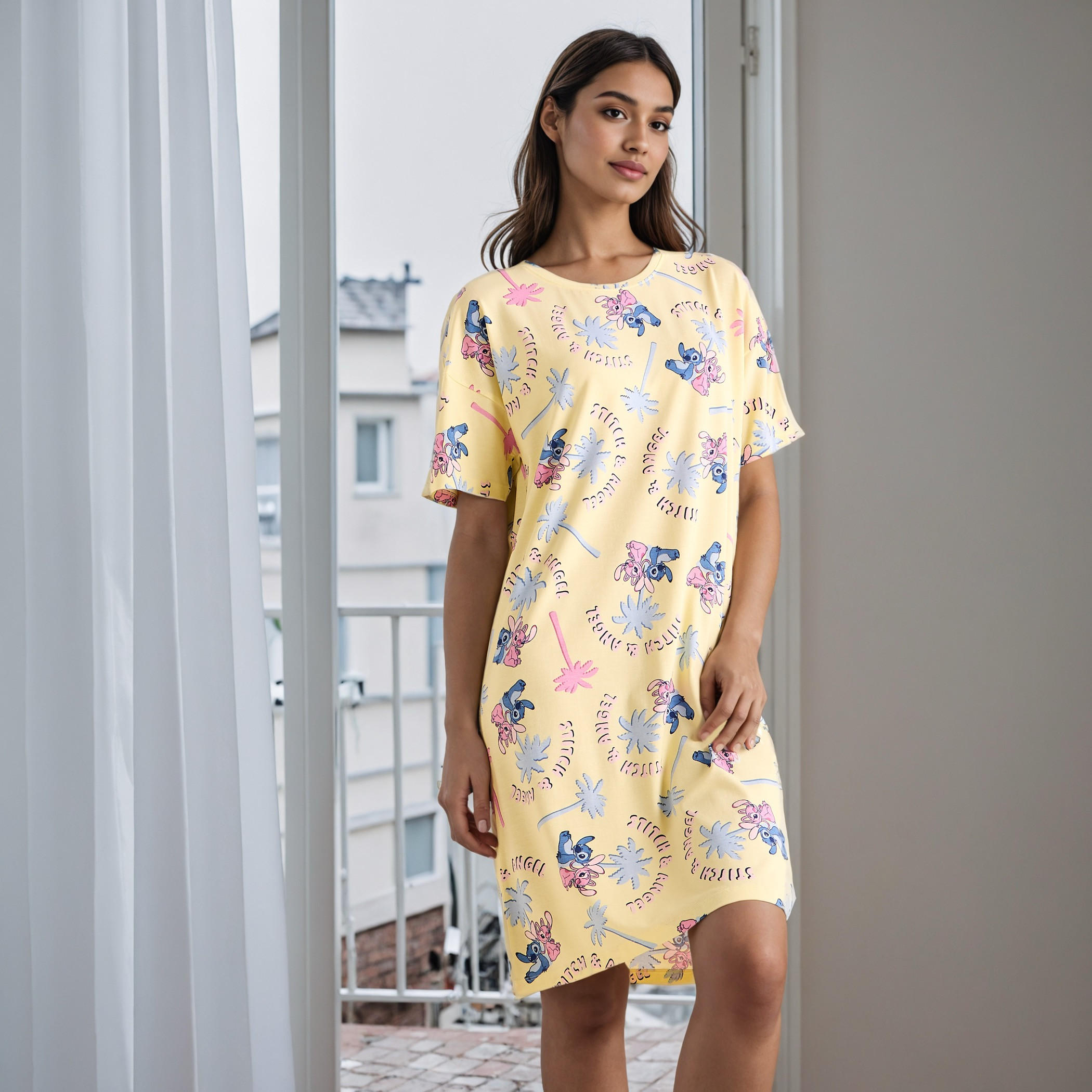 قميص نوم بطبعات ستيتش أند آنجل-women-clothing-nightwear-nighties-image-1