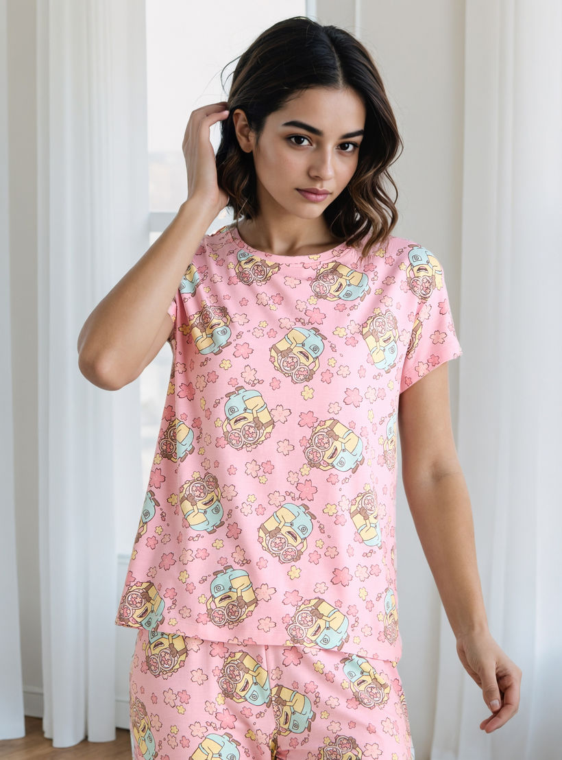 All-Over Minions Print Pyjama Set-women-clothing-nightwear-pyjamas-longsets-image-2