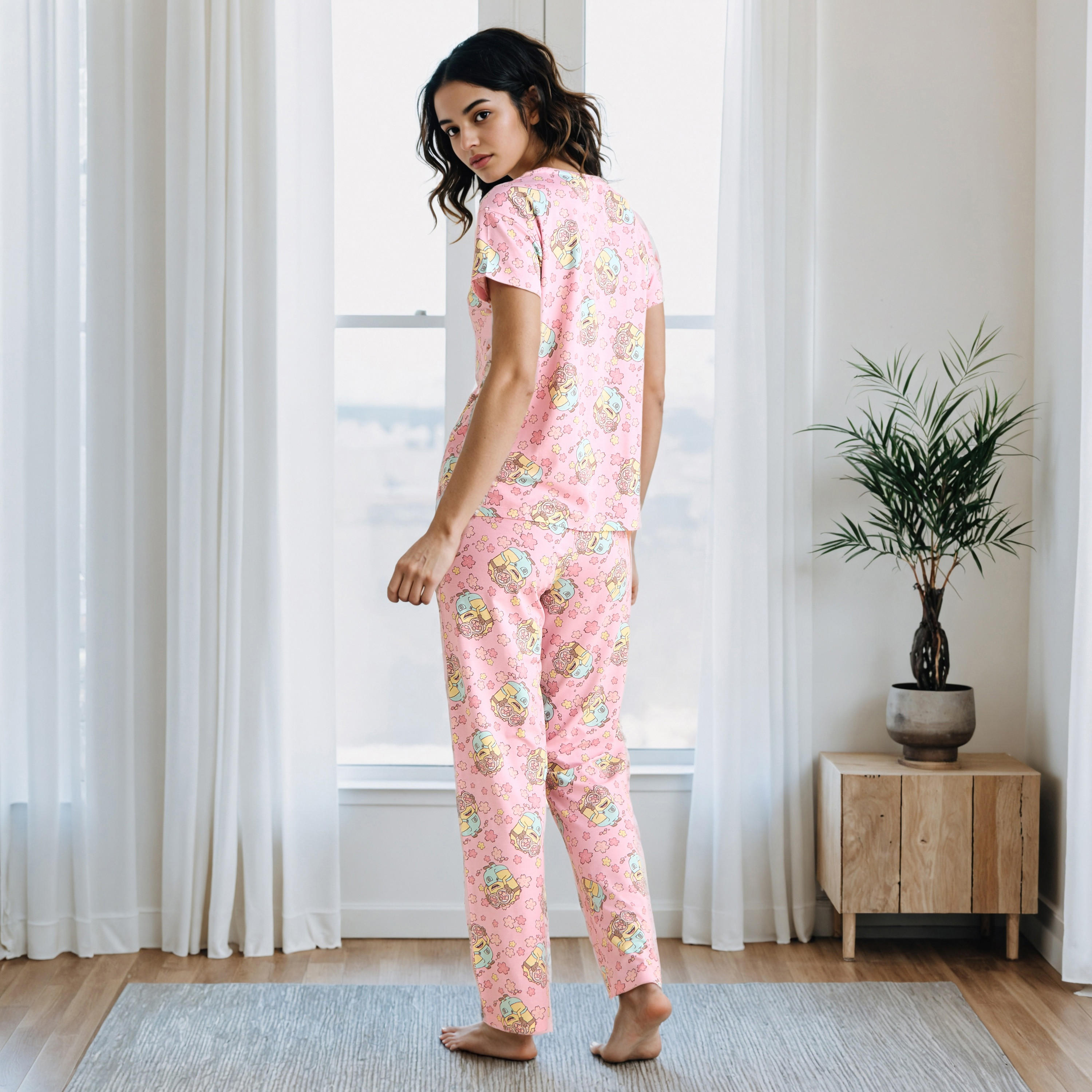 All-Over Minions Print Pyjama Set-women-clothing-nightwear-pyjamas-longsets-image-3