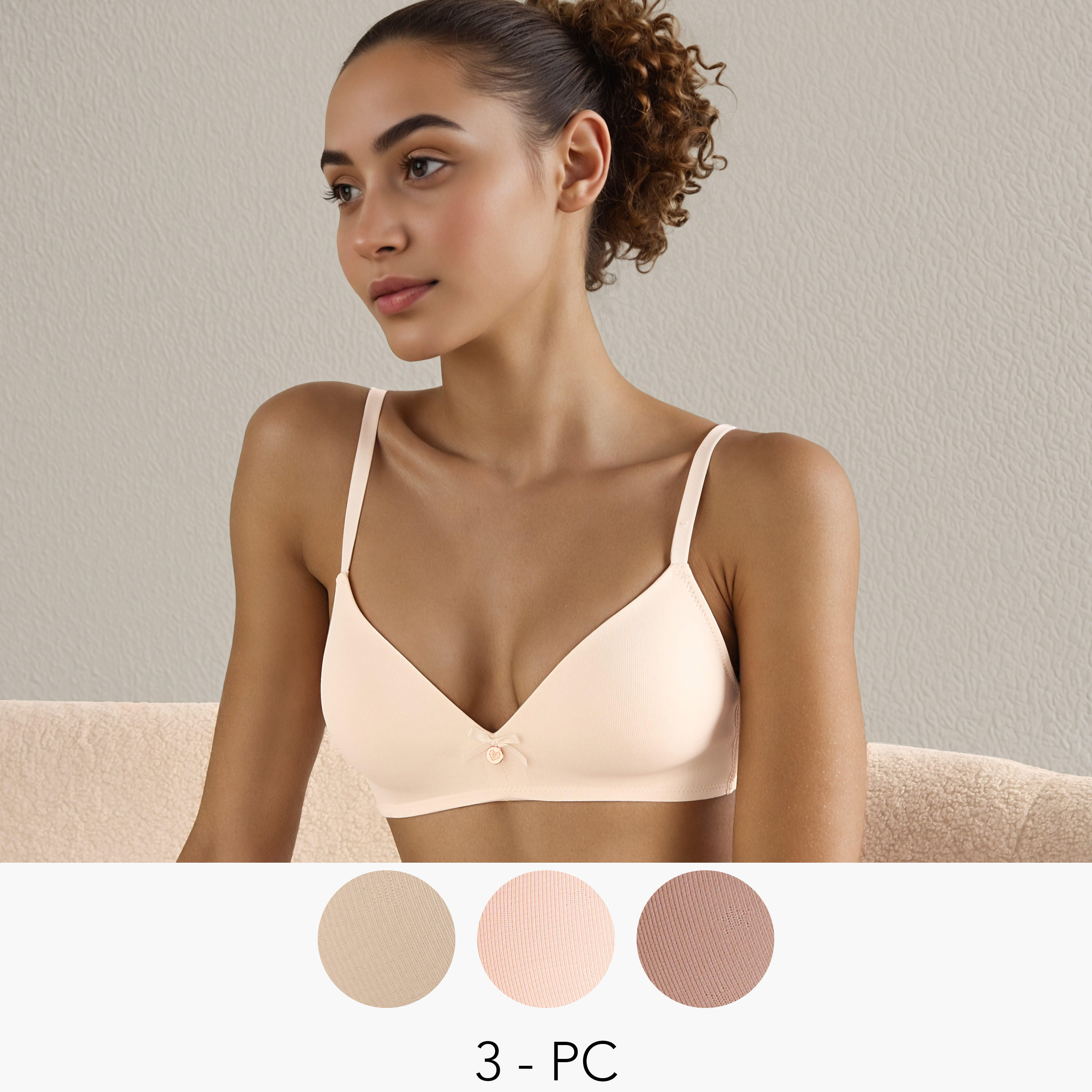 Set of 3 - Jacquard A-frame Bra-women-clothing-lingerie-bras-image-1