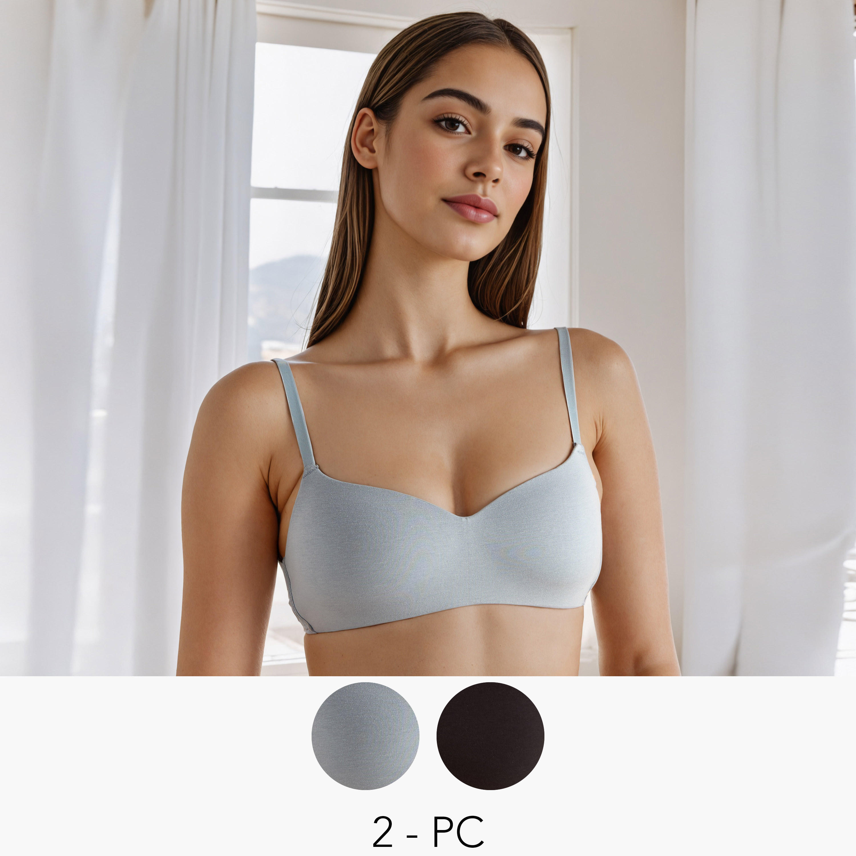 Set of 2 - Non Wired Balconette Bra-women-clothing-lingerie-bras-image-1