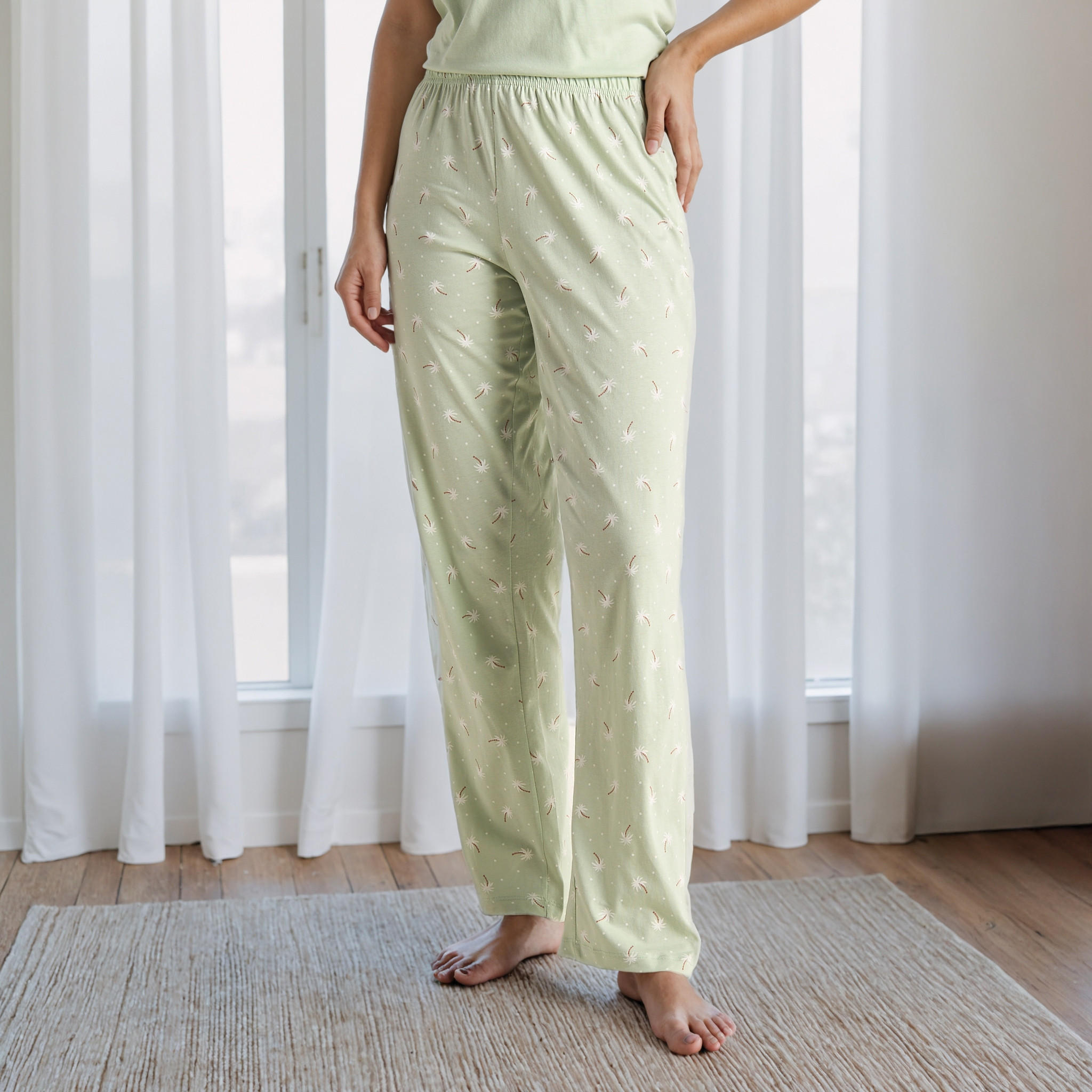 طقم بيجاما قطن بطبعات-women-clothing-nightwear-pyjamas-longsets-image-4