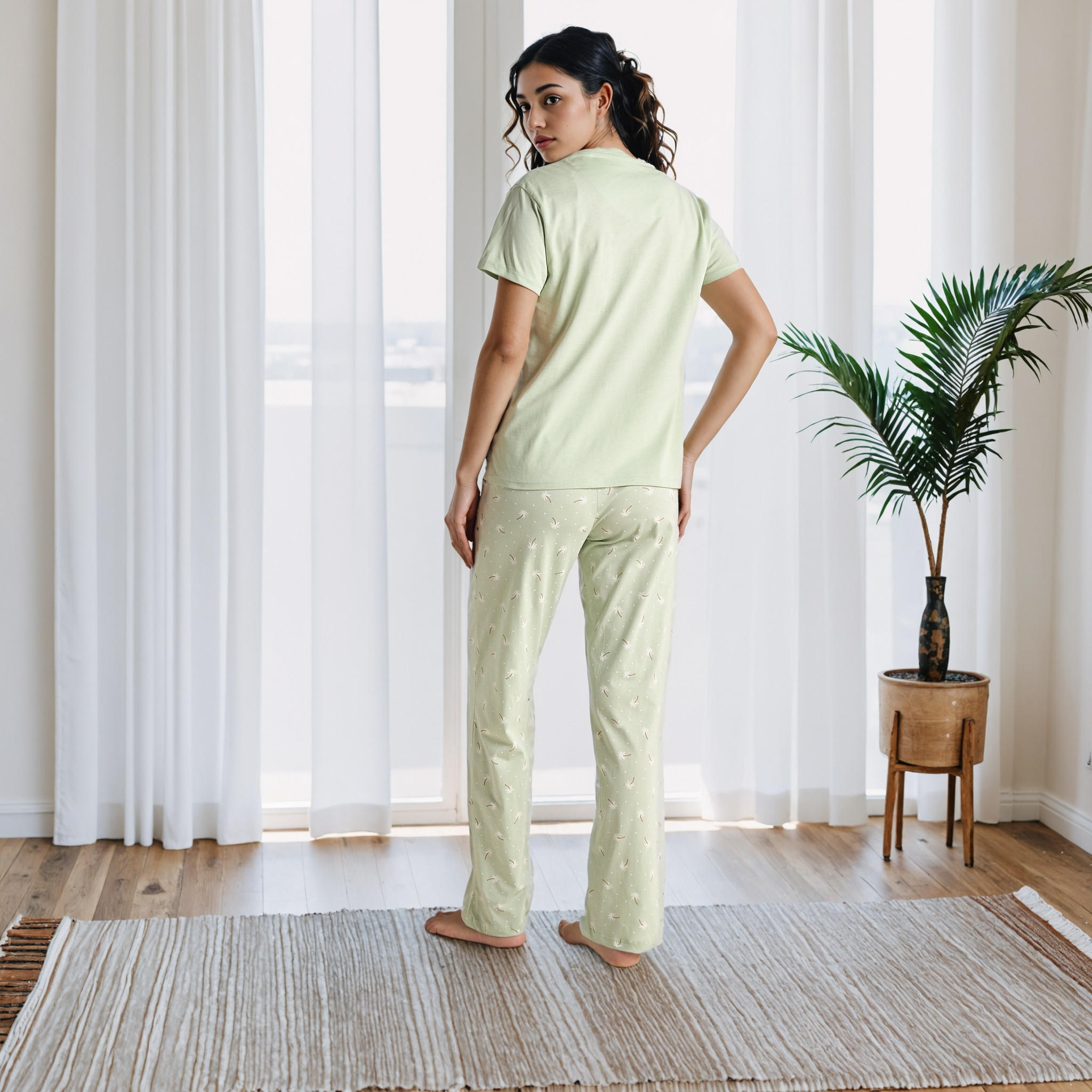 طقم بيجاما قطن بطبعات-women-clothing-nightwear-pyjamas-longsets-image-3