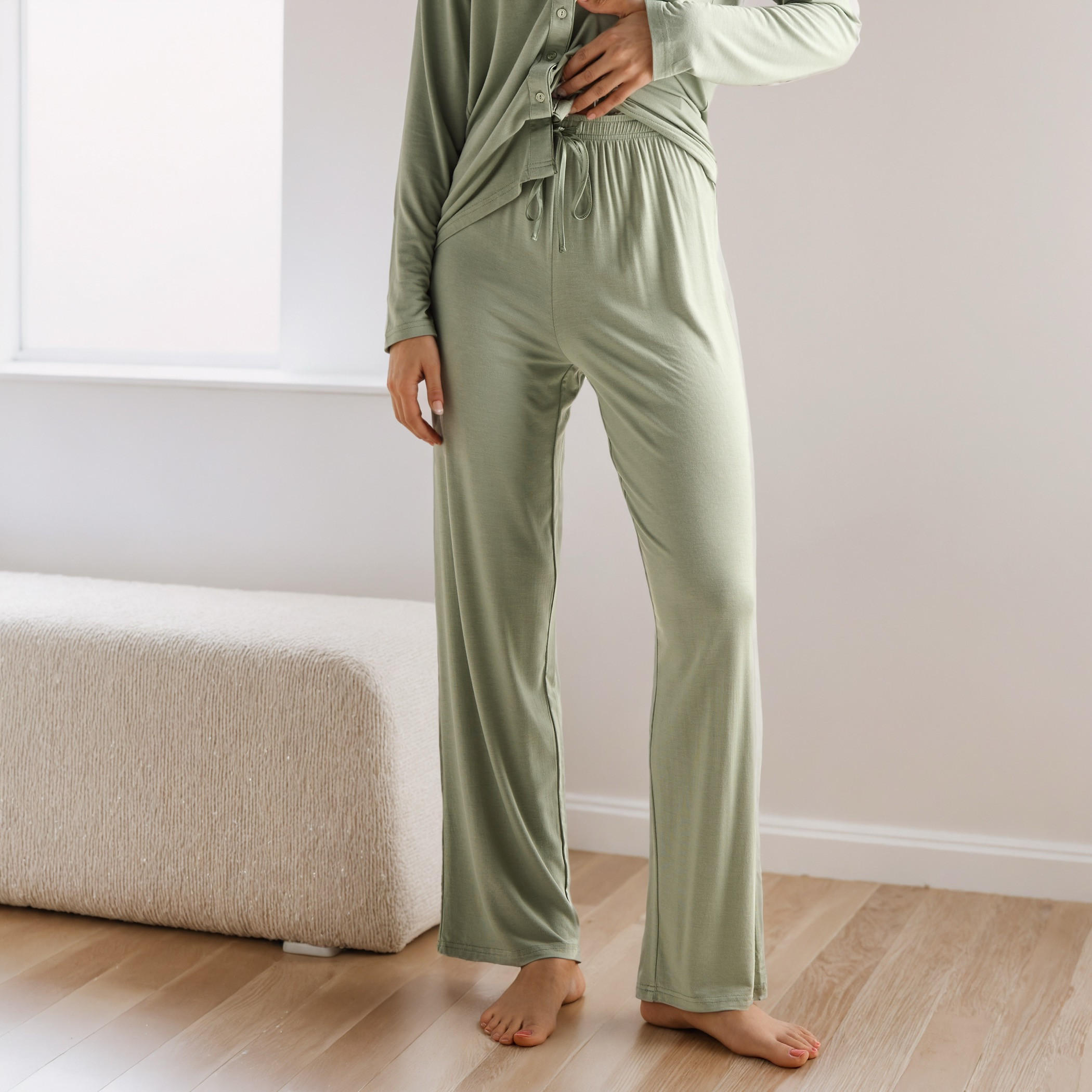 طقم بيجاما وقميص بأكمام طويلة من مزيج مودال-women-clothing-nightwear-pyjamas-longsets-image-4