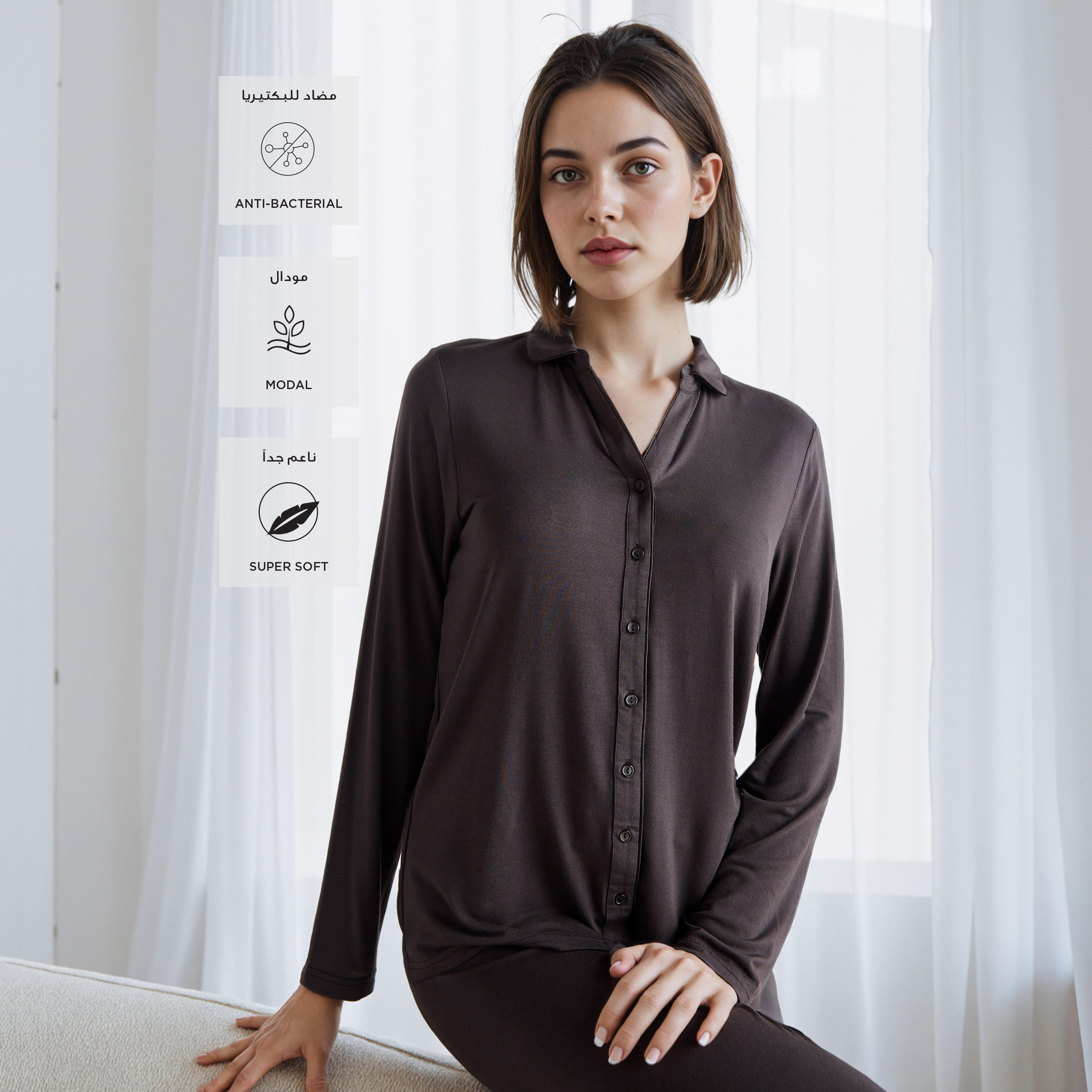 Long Sleeves Modal Blend Shirt and Pyjama Set-women-clothing-nightwear-pyjamas-longsets-image-2