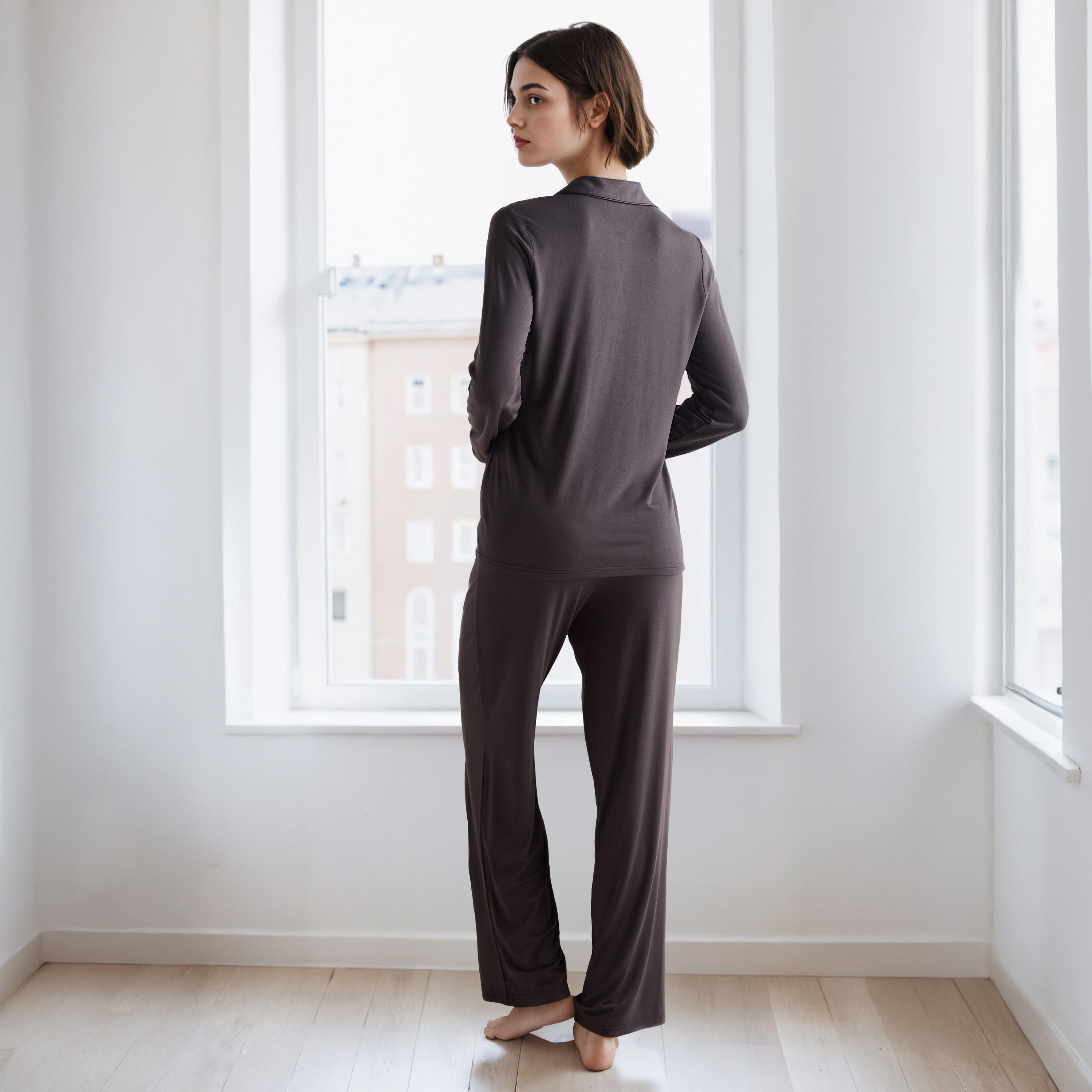 Long Sleeves Modal Blend Shirt and Pyjama Set-women-clothing-nightwear-pyjamas-longsets-image-4