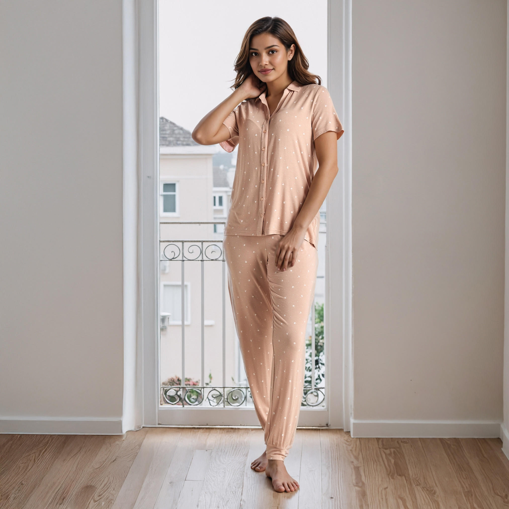 طقم بيجاما مودال بطبعات-women-clothing-nightwear-pyjamas-longsets-image-6