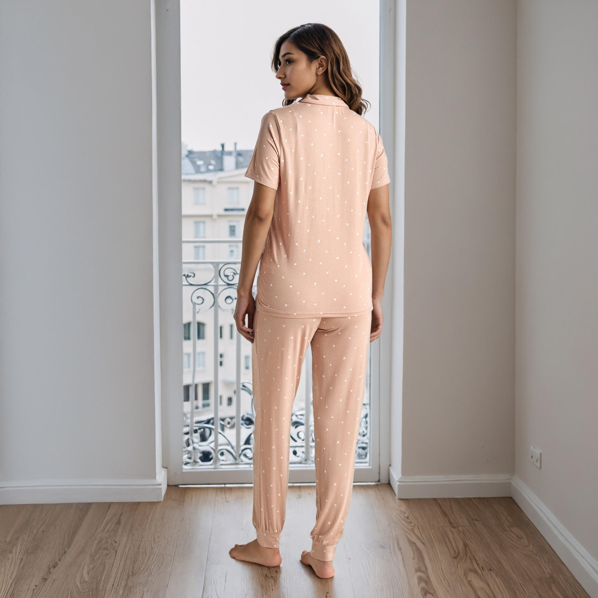 طقم بيجاما مودال بطبعات-women-clothing-nightwear-pyjamas-longsets-image-3
