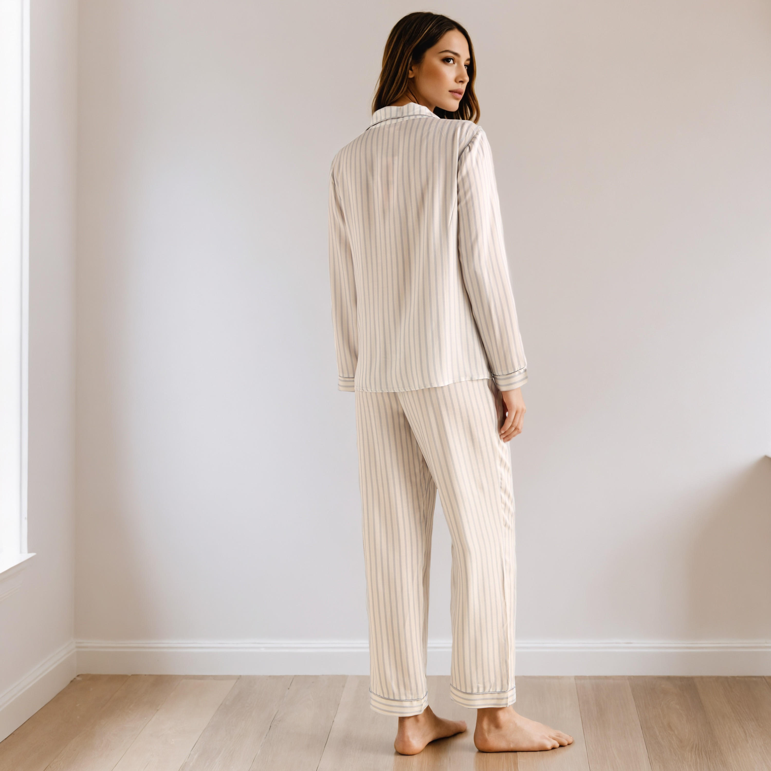 طقم بيجاما مقلم-women-clothing-nightwear-pyjamas-longsets-image-3