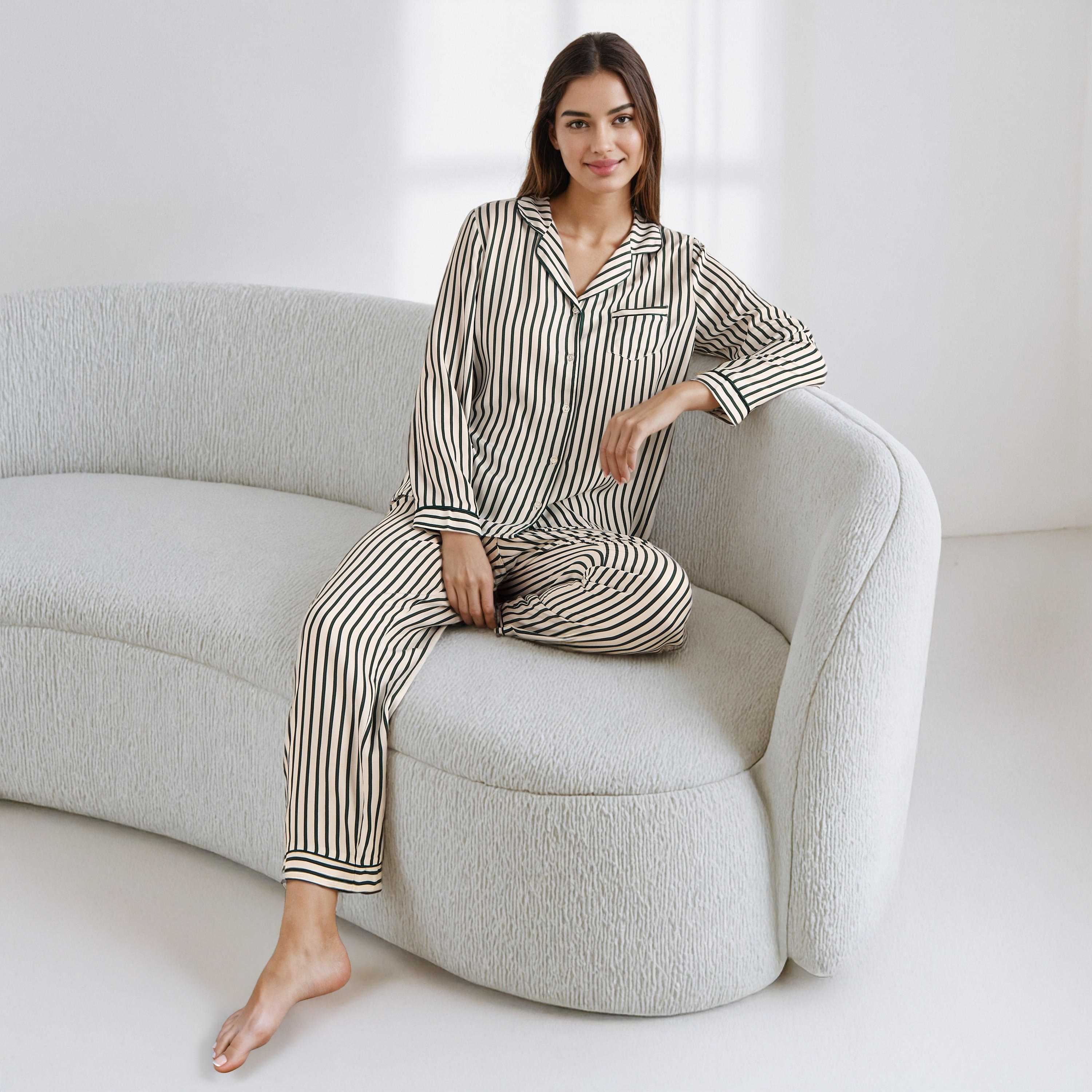 Striped Pyjama Set-women-clothing-nightwear-pyjamas-longsets-image-1