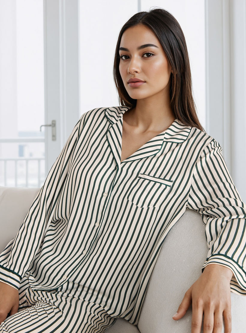 طقم بيجاما مقلم-women-clothing-nightwear-pyjamas-longsets-image-4
