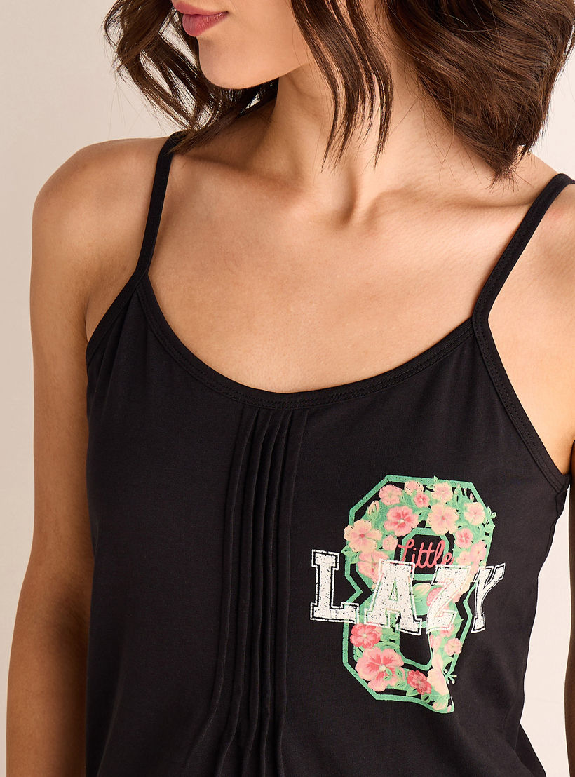 Set of 2 - Printed Cotton Slip Dress with Adjustable Straps-women-clothing-nightwear-nighties-image-4