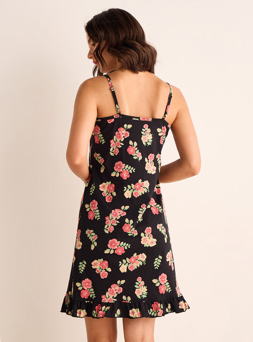 Set of 2 - Printed Cotton Slip Dress with Adjustable Straps-women-clothing-nightwear-nighties-image-7