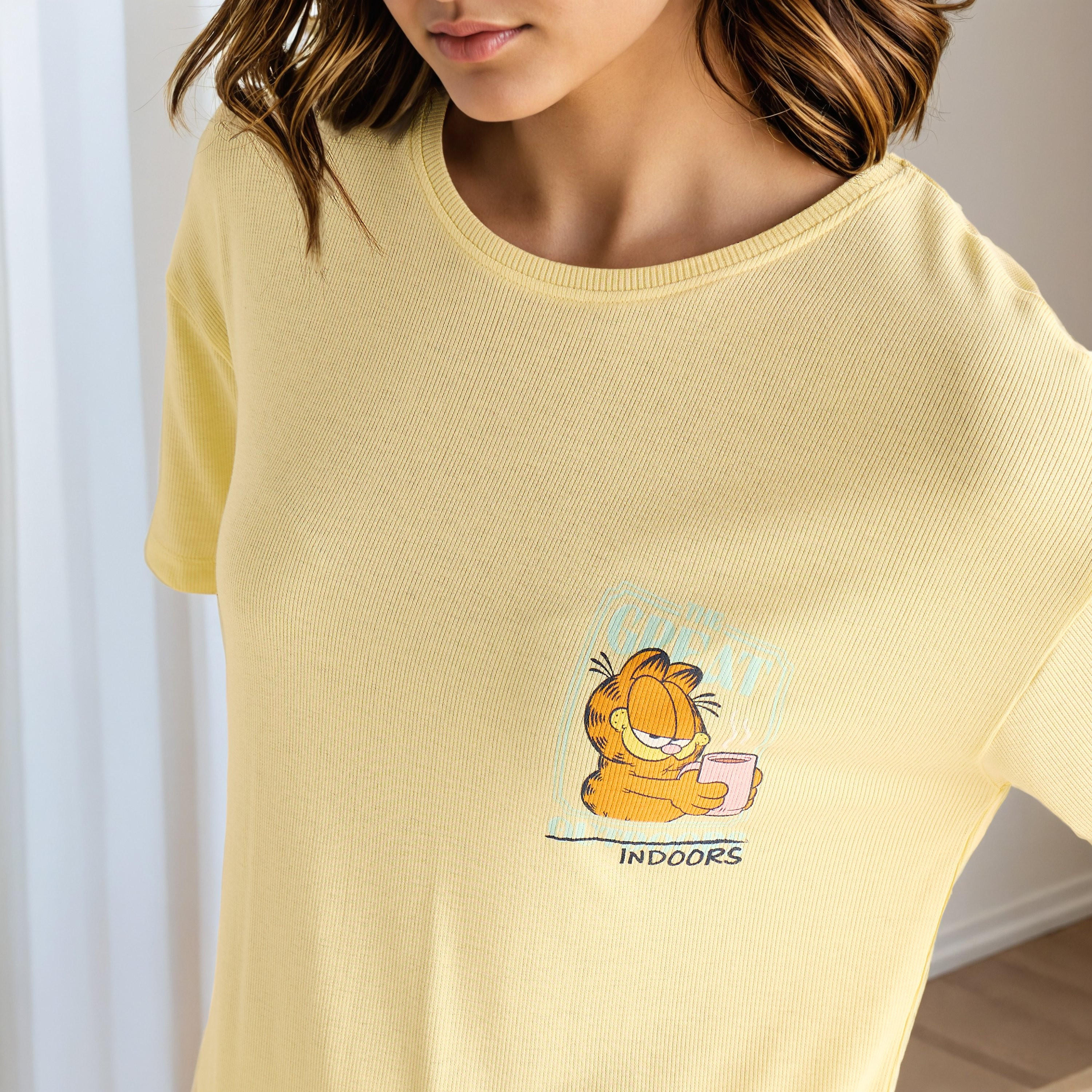 Garfield Print Cotton Shorts Set-women-clothing-nightwear-pyjamas-shortsets-image-5