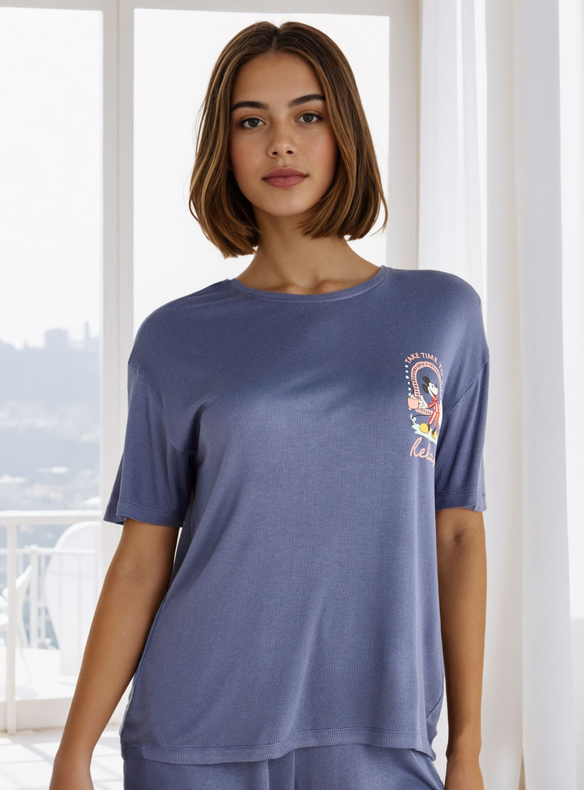طقم شورت بطبعات ميكي ماوس-women-clothing-nightwear-pyjamas-shortsets-image-5