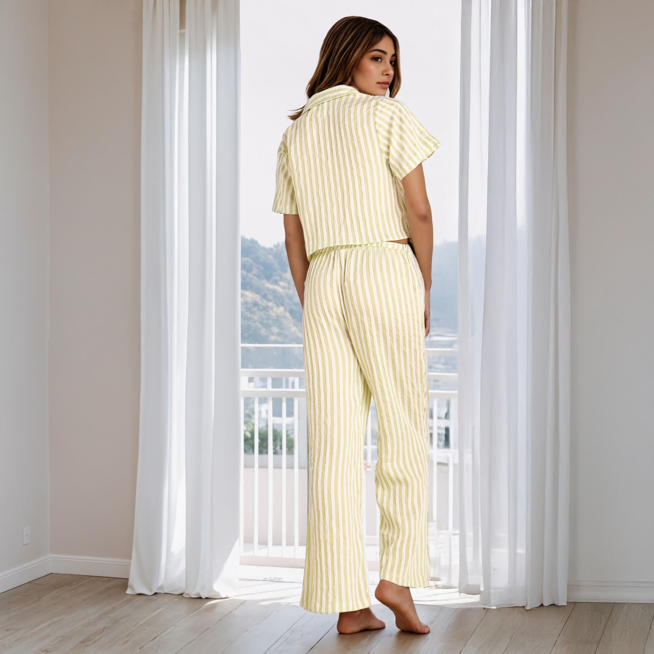 طقم بيجاما مقلمة-women-clothing-nightwear-pyjamas-longsets-image-3