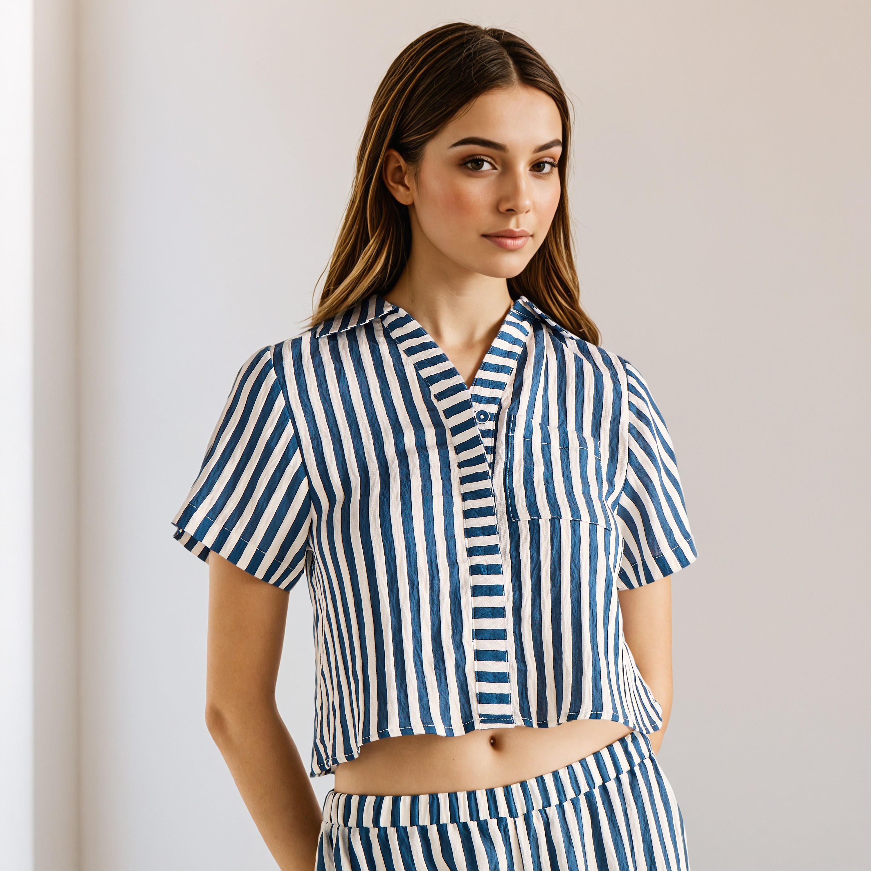 Striped Pyjama Set-women-clothing-nightwear-pyjamas-longsets-image-2