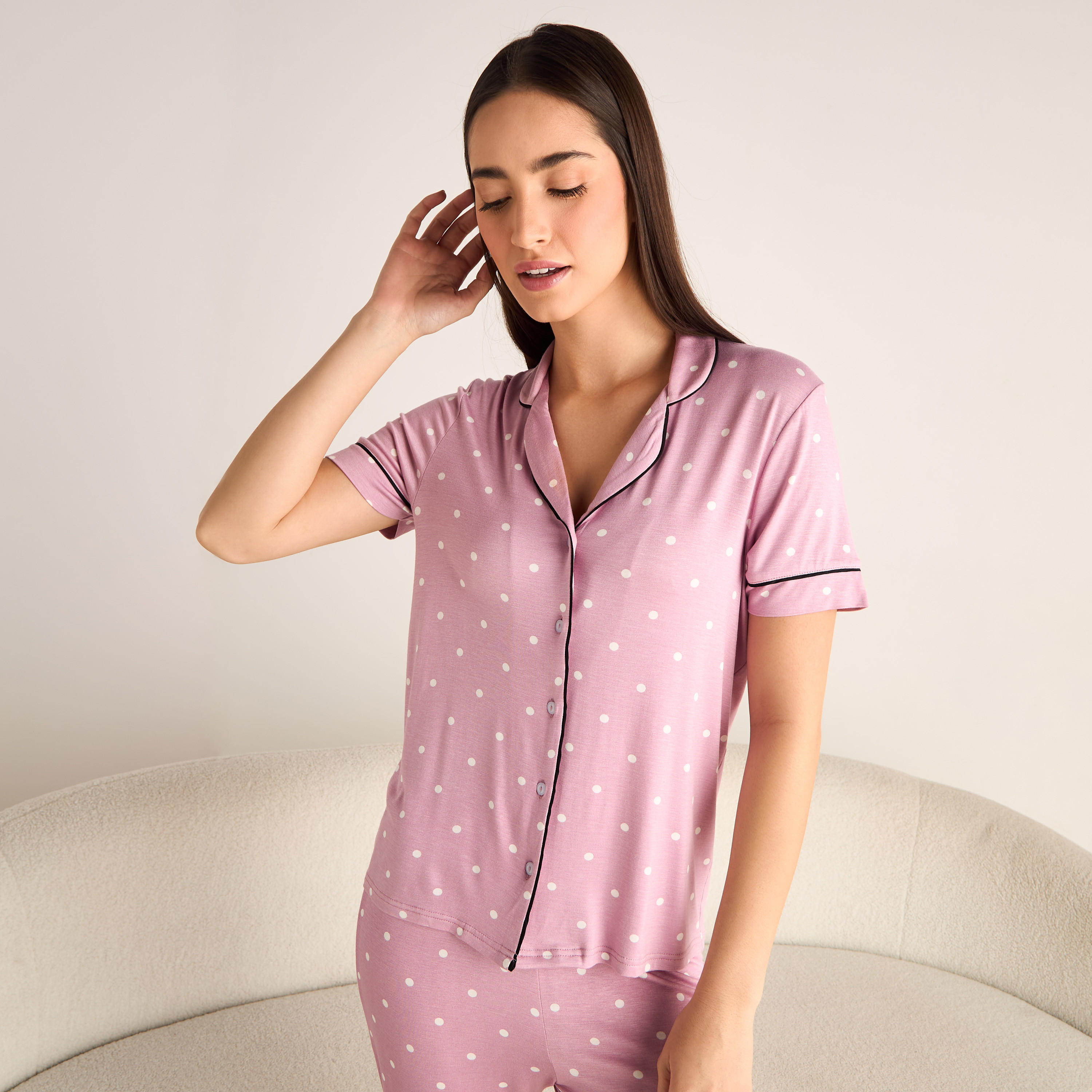 Pyjama Set Button-Down Shirt and Pants-women-clothing-nightwear-pyjamas-longsets-image-3