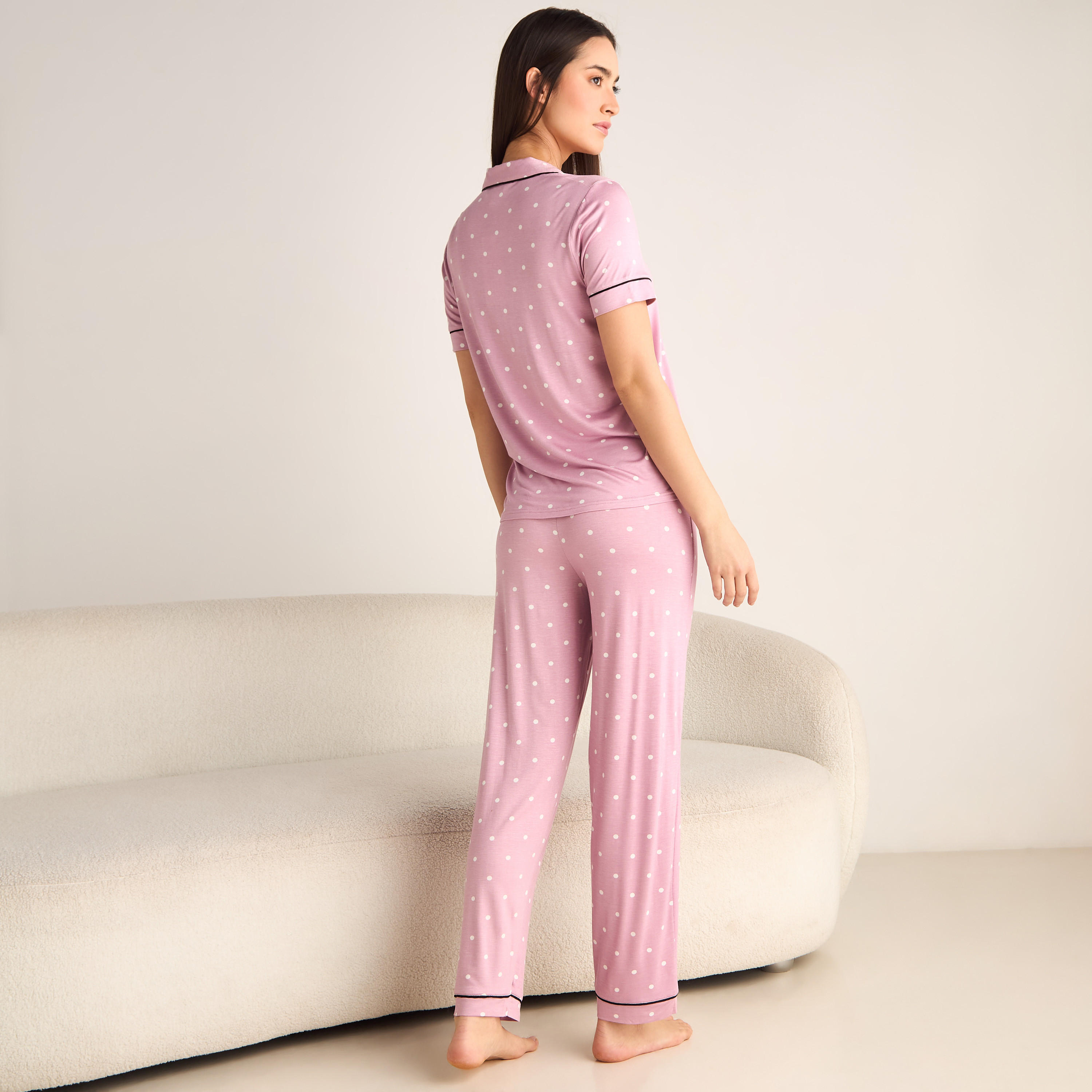 Pyjama Set Button-Down Shirt and Pants-women-clothing-nightwear-pyjamas-longsets-image-4