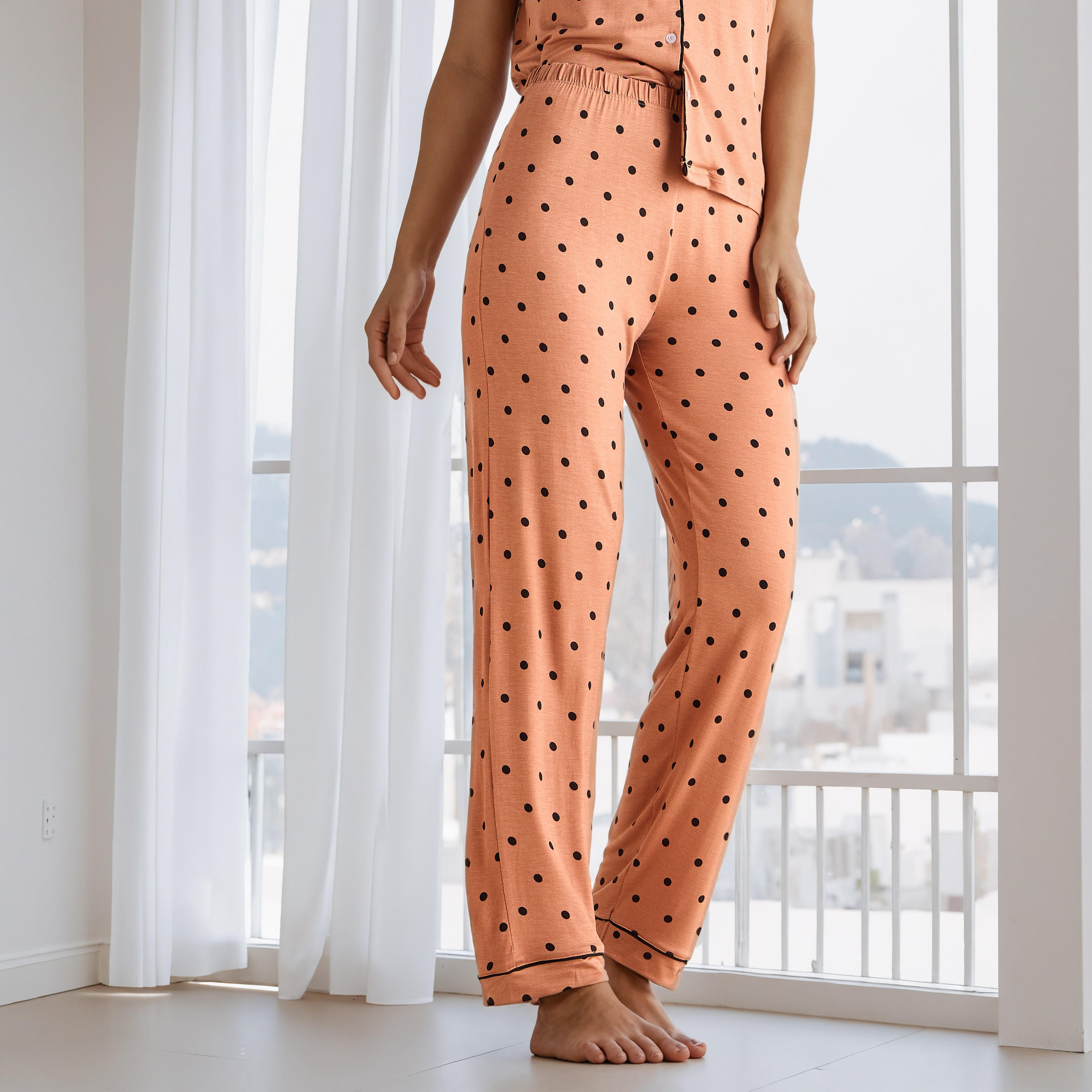 Pyjama Set Button-Down Shirt Style & Trousers-women-clothing-nightwear-pyjamas-longsets-image-4