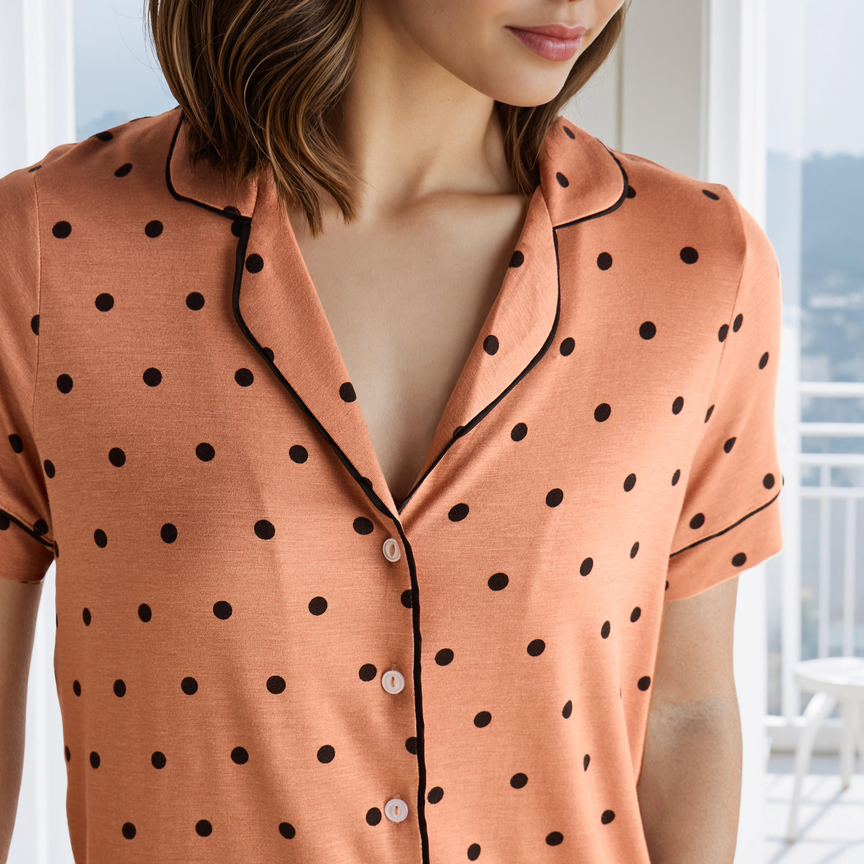 Pyjama Set Button-Down Shirt Style & Trousers-women-clothing-nightwear-pyjamas-longsets-image-5