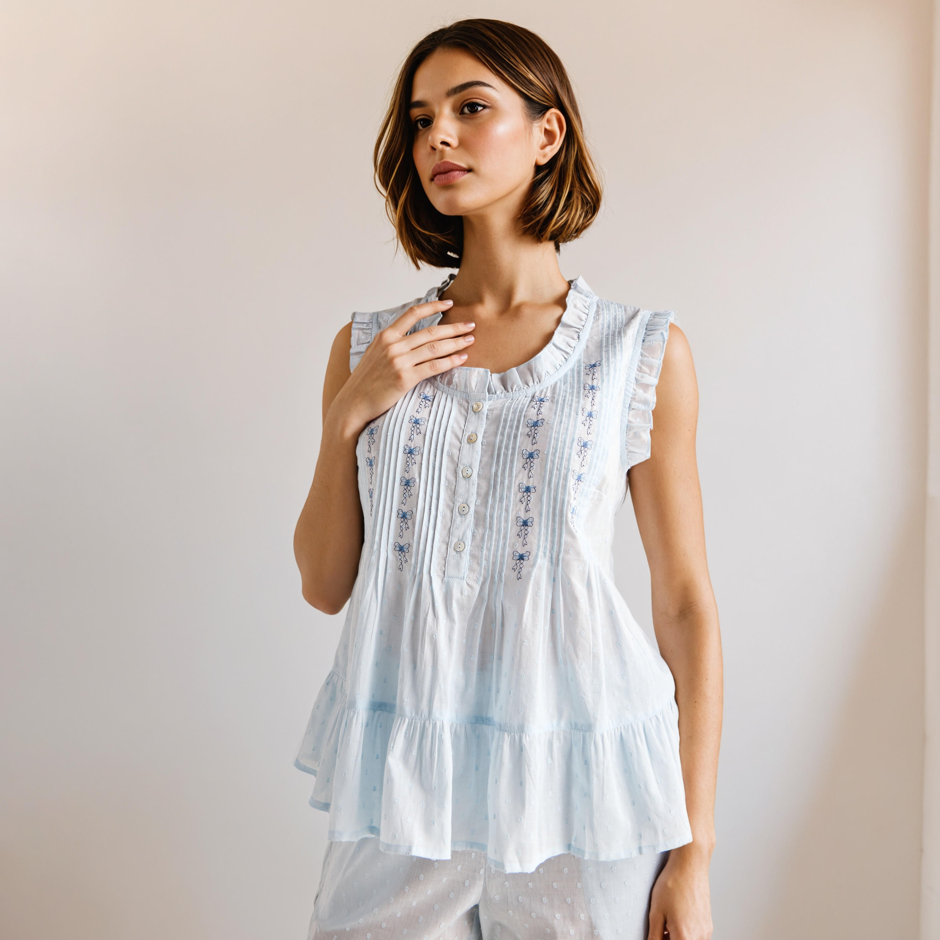 طقم بيجاما قطن بطبعات-women-clothing-nightwear-pyjamas-longsets-image-5
