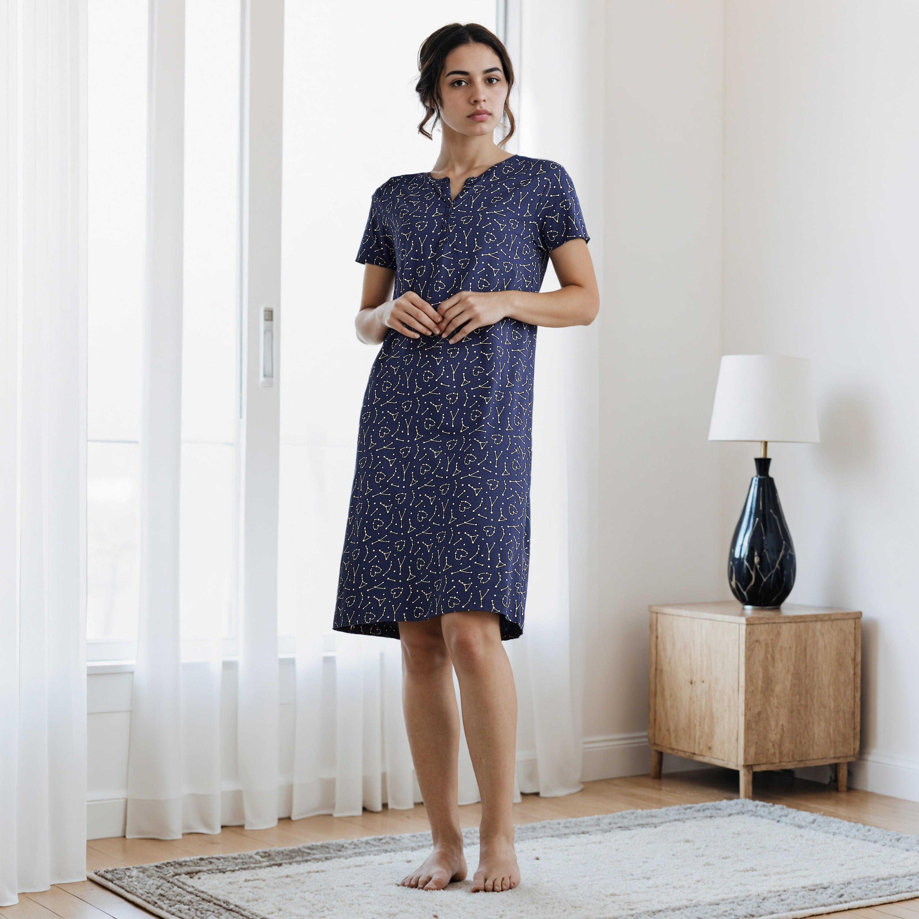 فستان نوم قطن بطبعات-women-clothing-nightwear-nighties-image-2