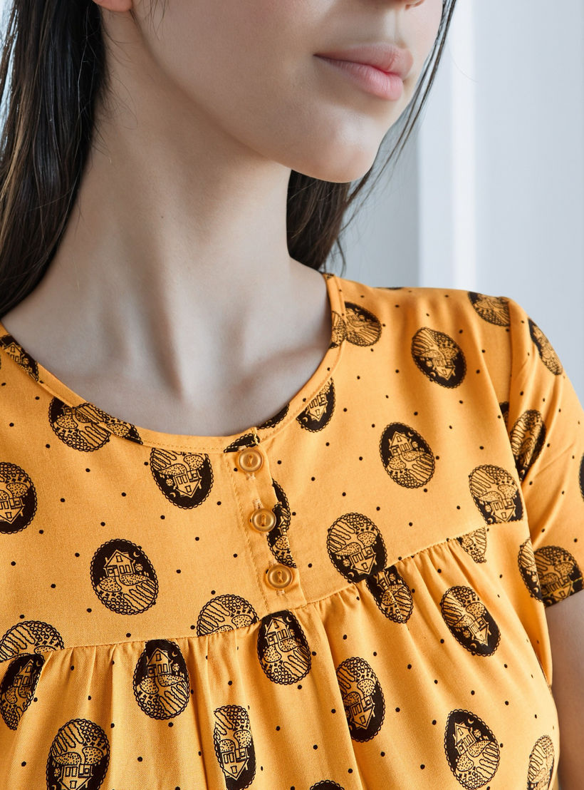 Printed Viscose Night Dress-women-clothing-nightwear-nighties-image-4