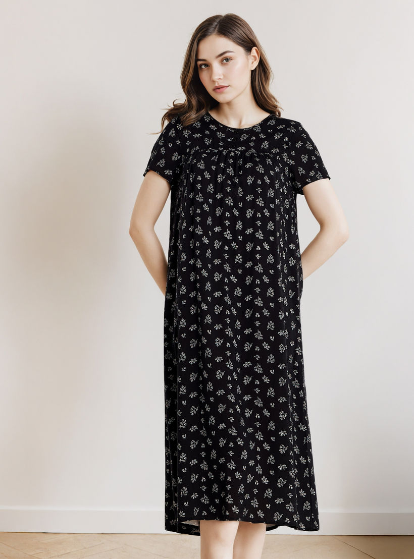 فستان نوم فيسكوز بطبعات زهور-women-clothing-nightwear-nighties-image-1
