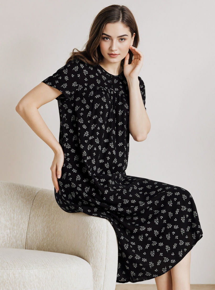 فستان نوم فيسكوز بطبعات زهور-women-clothing-nightwear-nighties-image-4